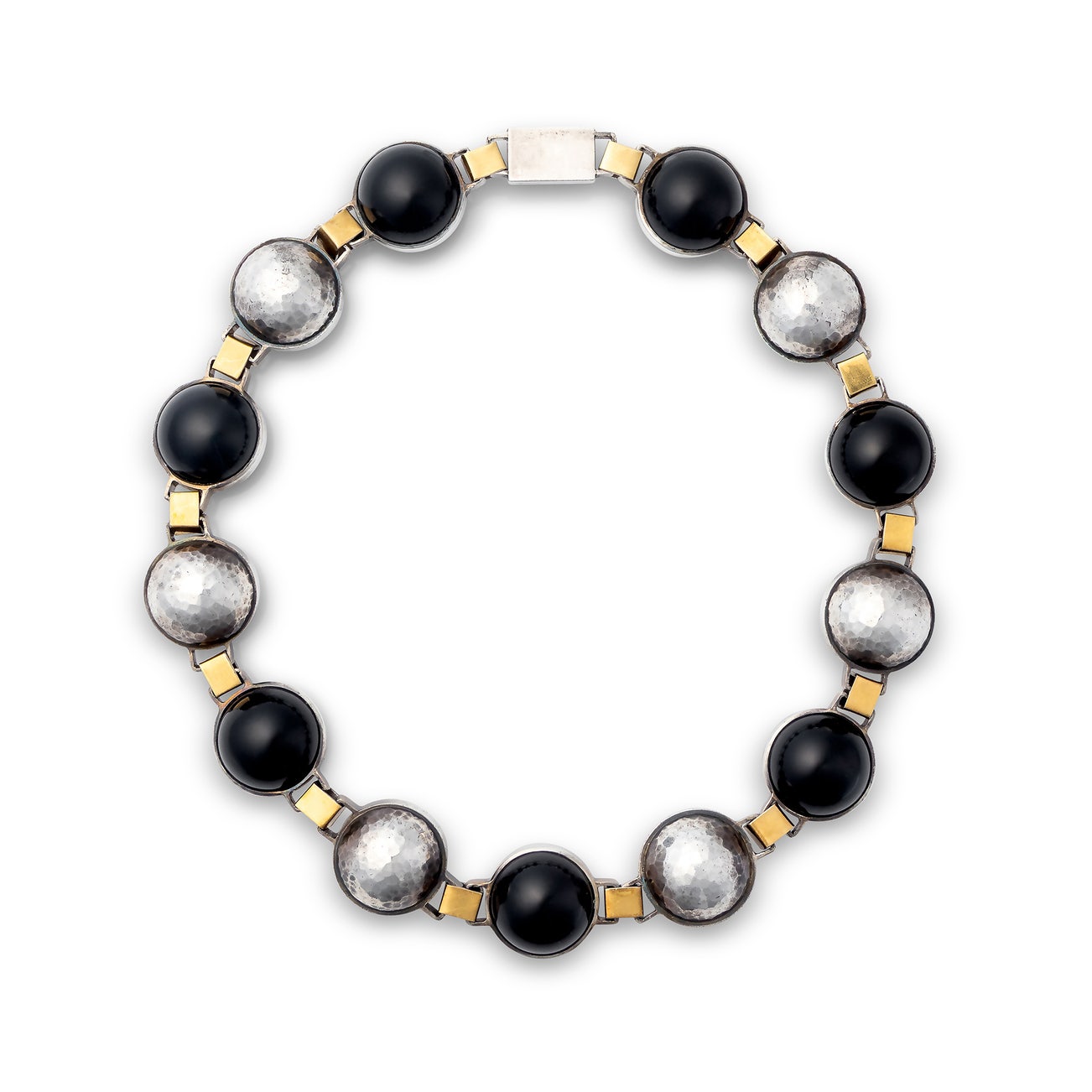 <p><strong>JEAN DESPR&Eacute;S </strong><em>Silver and onyx necklace,</em> CHF17,000&ndash;20,000</p>

