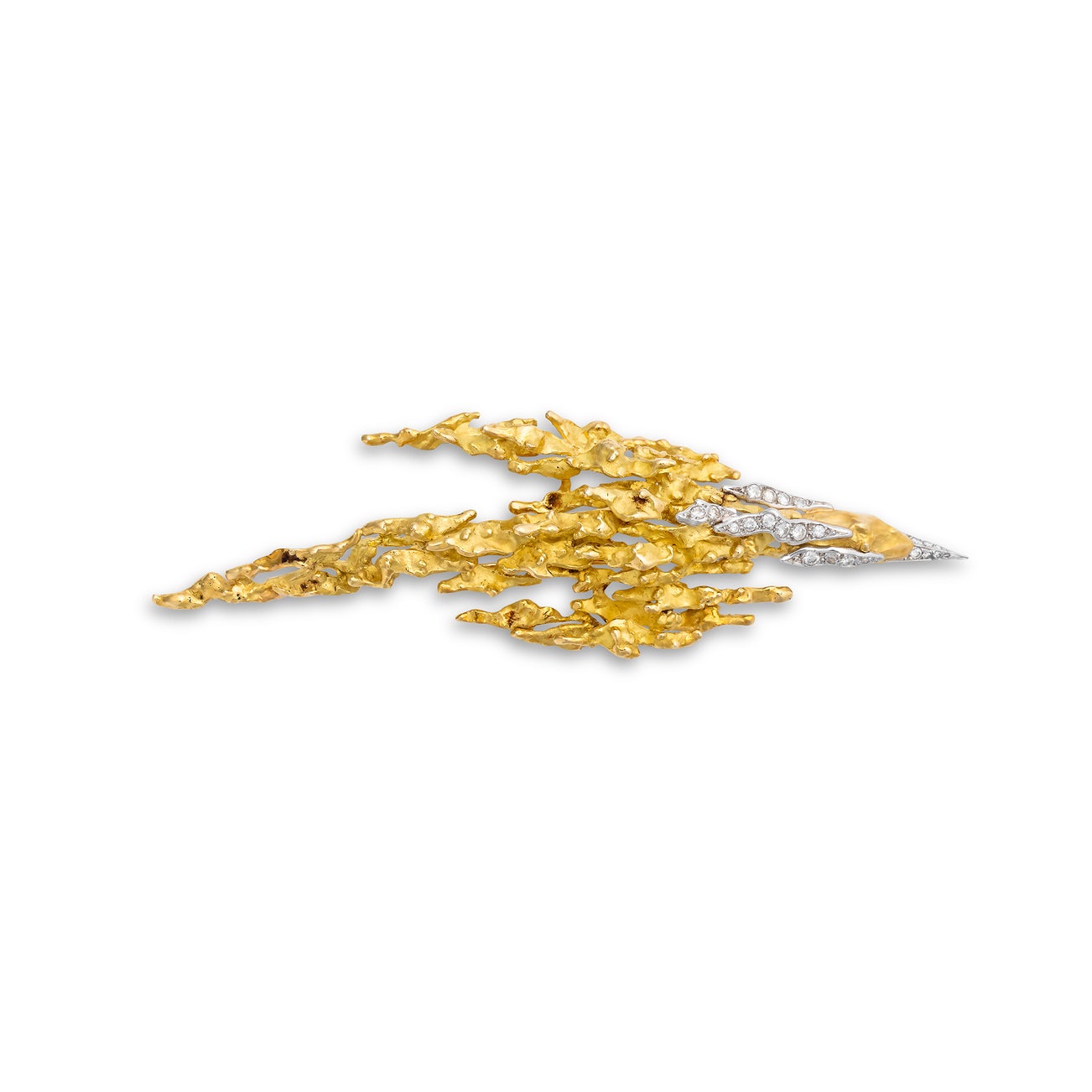<p><strong>STERL&Eacute; </strong><em>Gold and diamond brooch,</em> CHF7,000&ndash;9,000</p>
