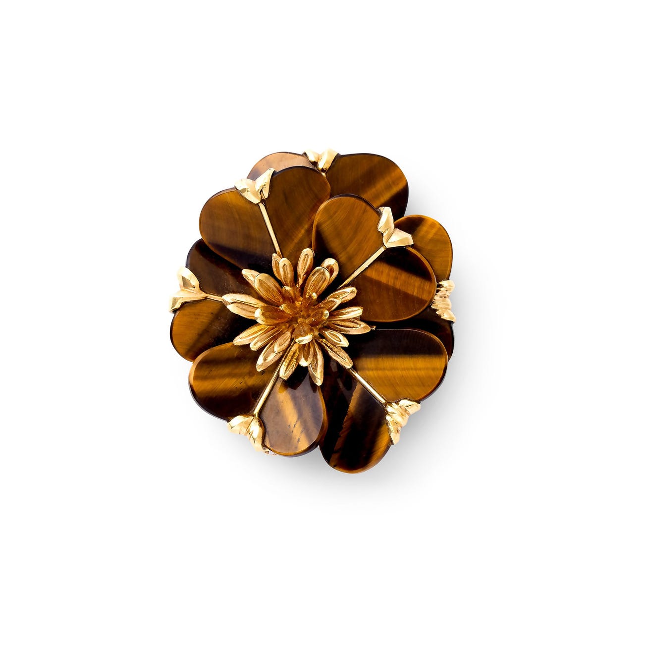 <p><strong>CARTIER</strong> <em>Tiger's eye and gold brooch</em></p>