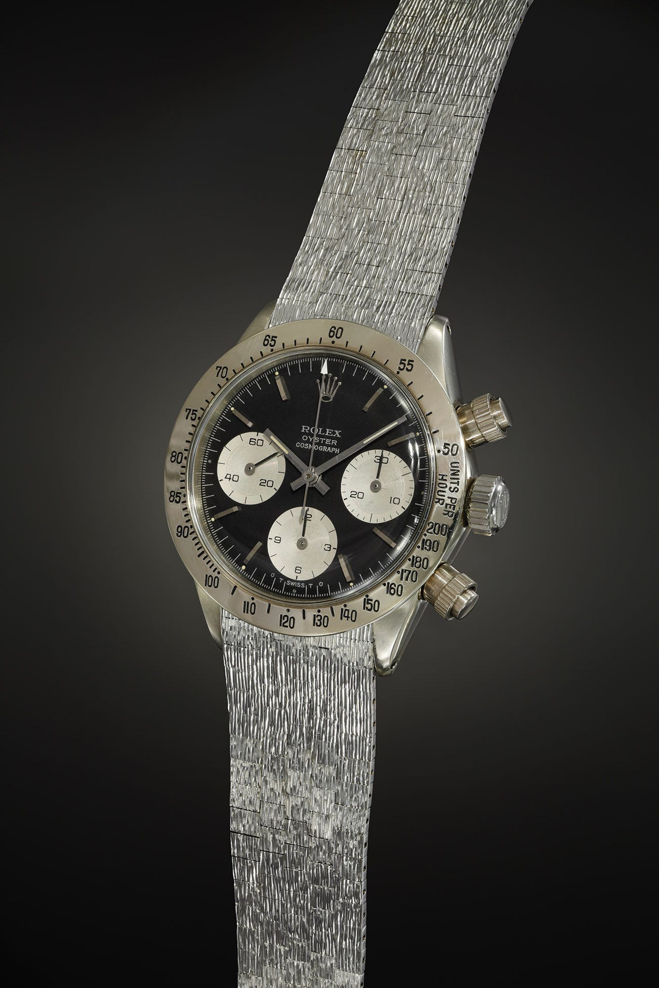 'The Unicorn' Rolex, Ref. 6265, circa 1970. The only known example in white gold and sold to benefit Children Action.