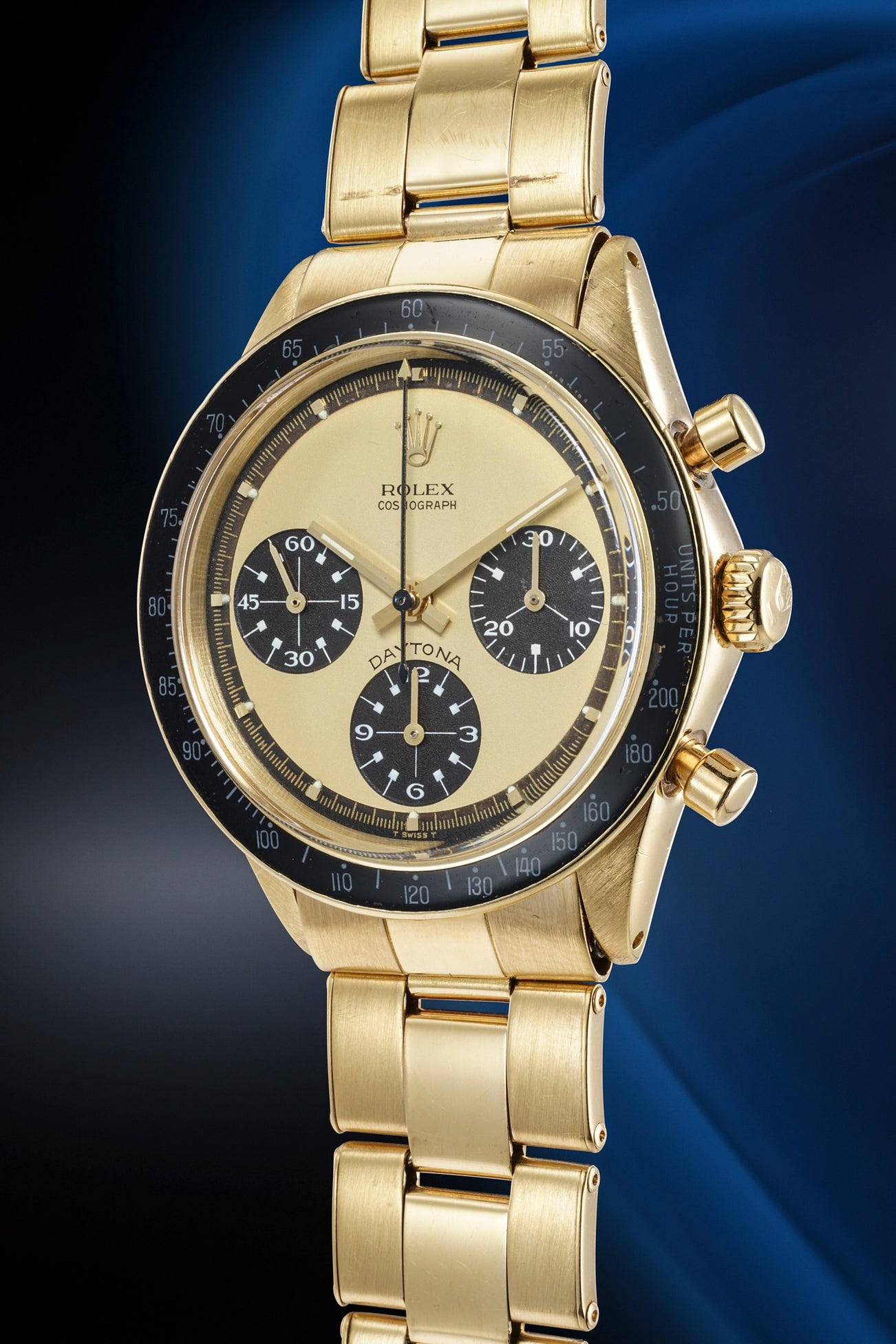 <p><strong>ROLEX</strong>, Ref. 6264 Cosmograph Daytona "Paul Newman - Lemon" in Yellow Gold</p>
