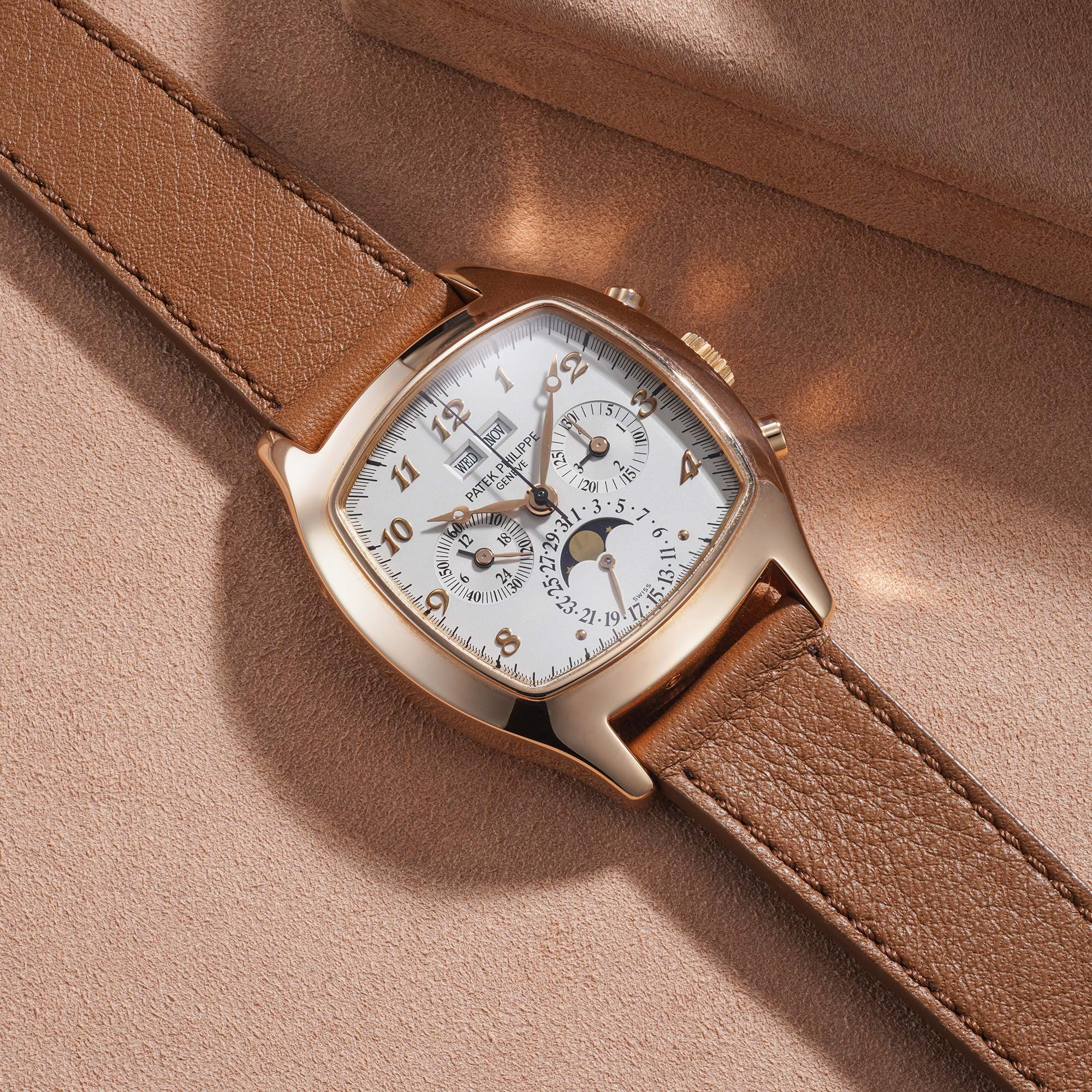 <p><strong>PATEK PHILIPPE</strong> <em>ref. 5020 in pink gold</em>, CHF80,000–160,000</p>
