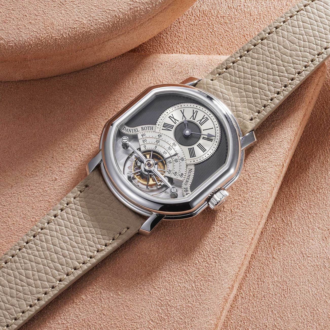 <p><strong>DANIEL ROTH</strong> <em>Tourbillon platinum edition</em>, CHF60,000&ndash;120,000</p>
