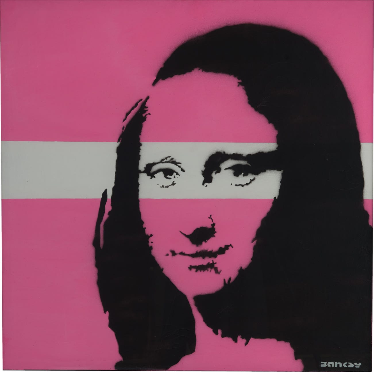 <p><strong>BANKSY</strong> <em>Mona Lisa Pink</em>, 2001</p>