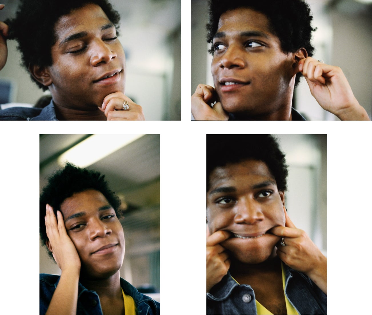 <p><strong>LEE JAFFE</strong><em> Basquiat on the Bullet Train in Japan,</em> photographed in 1983 and printed in 2022</p>