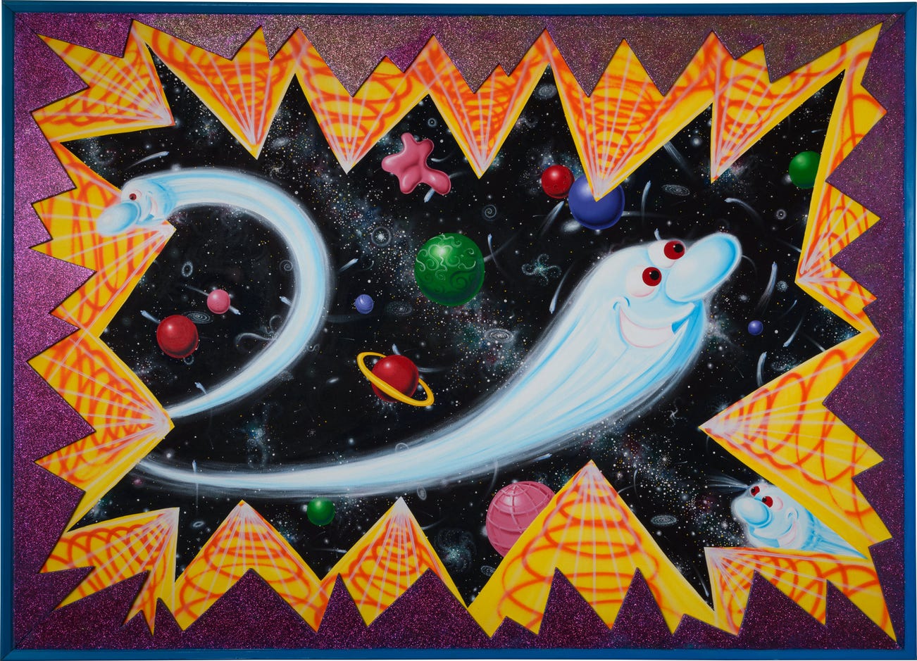 <p><strong>KENNY SCHARF</strong> <em>Cometa Festa D'Halley</em>, 1986</p>