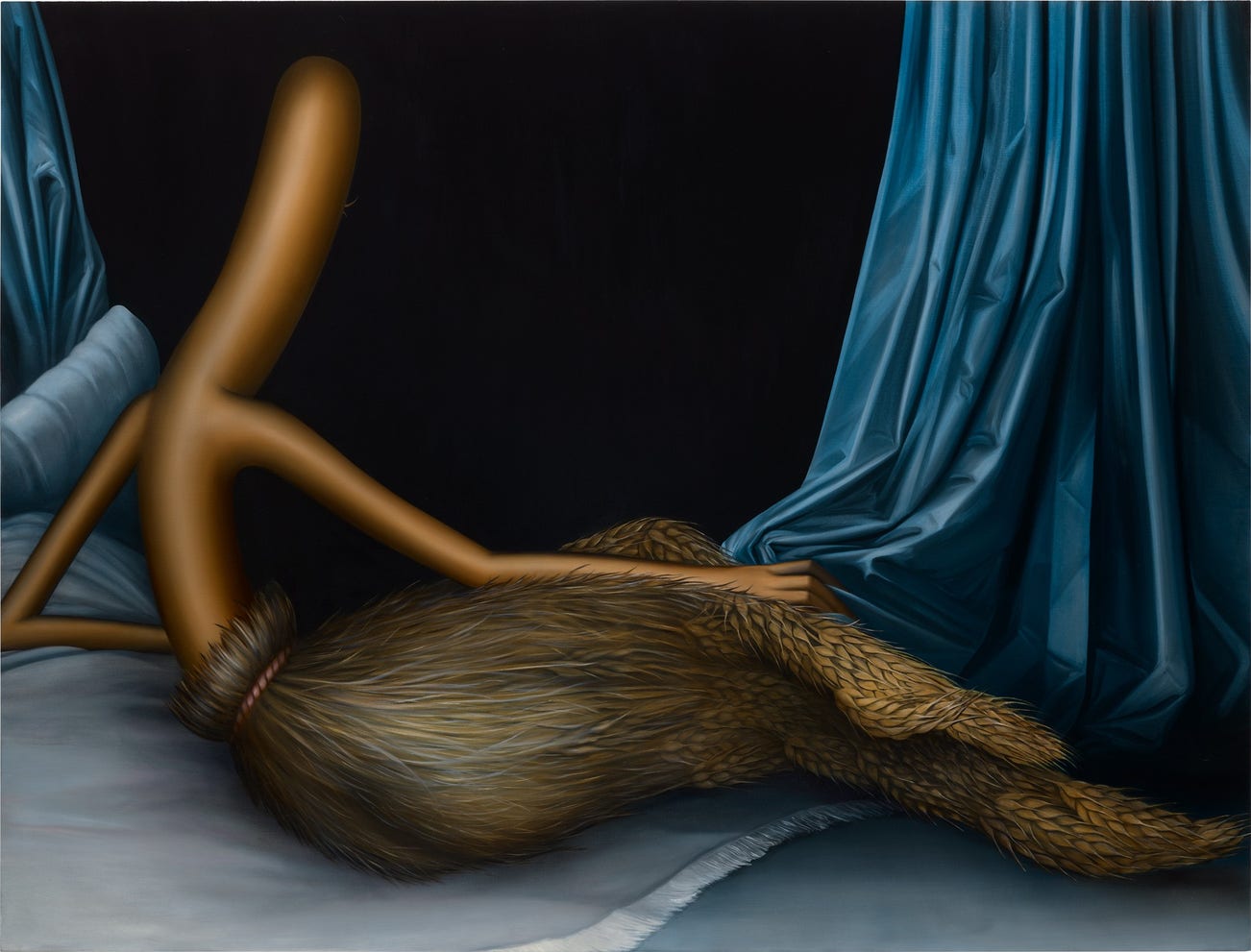 <p><strong>EMILY MAE SMITH</strong> <em>Gleaner Odalisque</em>, Painted in 2019</p>
