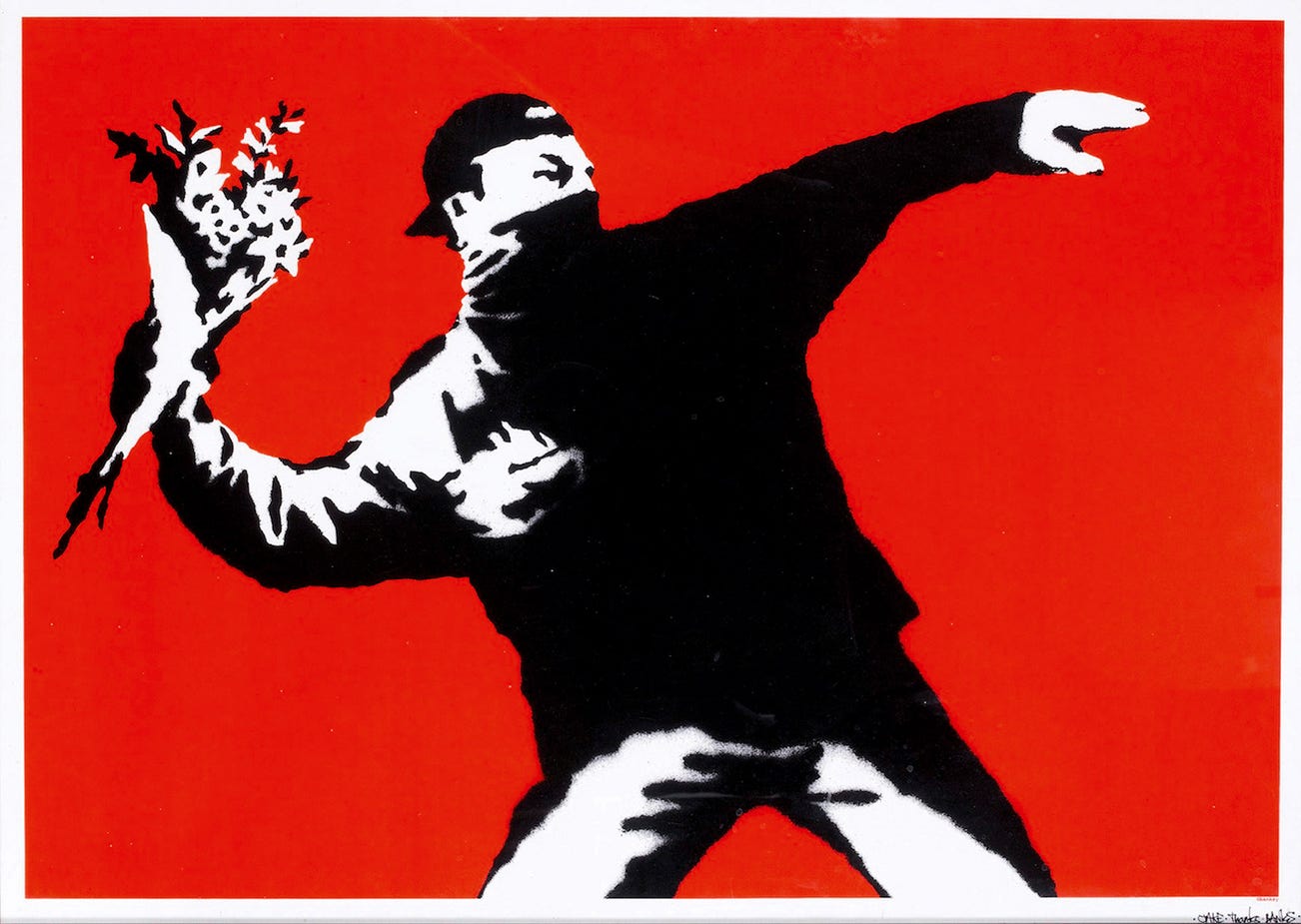 <b>BANKSY </b><i>Love is in the Air</i>, 2003