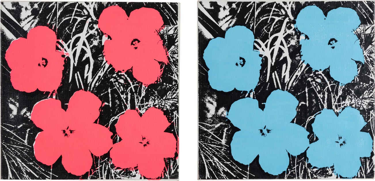 <p><strong>ANDY WARHOL</strong> <em>Two works: i-ii) Flowers</em>, 1964</p>