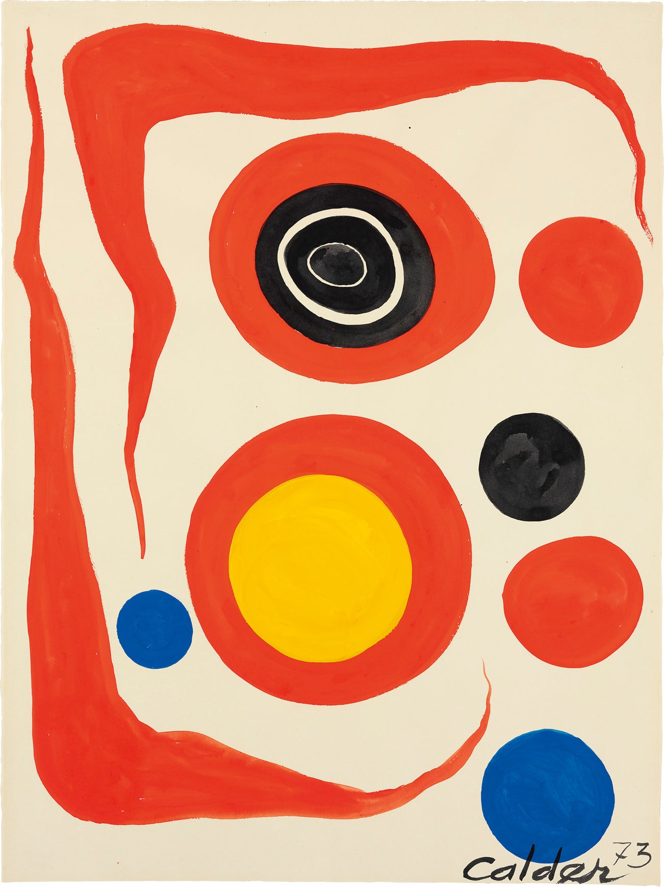 <p><strong>ALEXANDER CALDER</strong> <em>Two Red Boomerangs,</em> 1973</p>