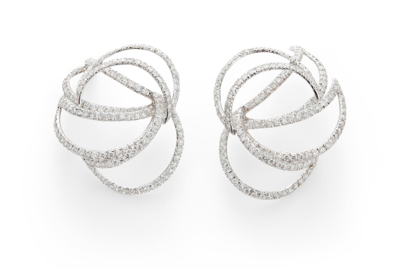 <p>A Pair of Diamond 'Martha' Earrings</p>
