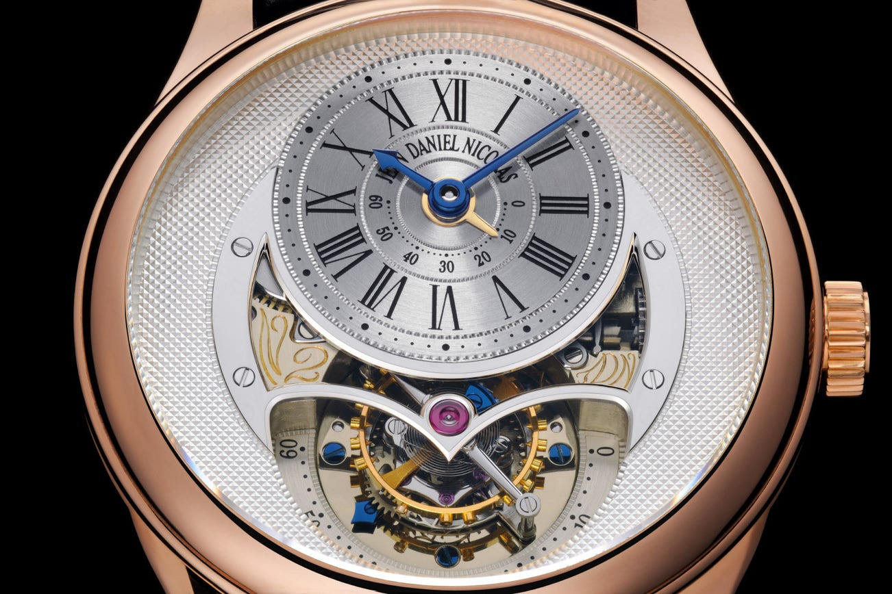 <p><strong>JEAN DANIEL NICOLAS (DANIEL ROTH) </strong>Tourbillon 2 Minutes in Rose Gold © Guy Lucas de Peslouan</p>