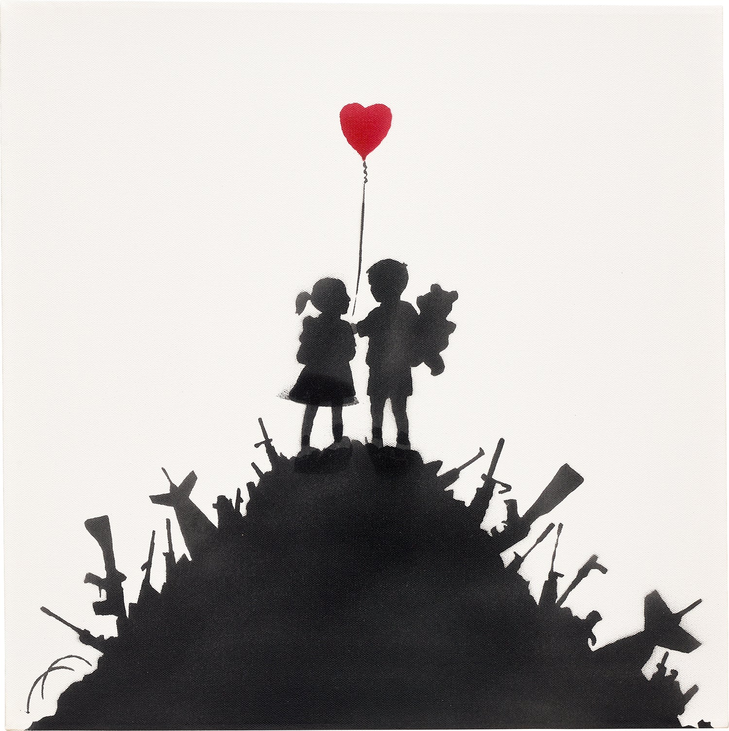 肉筆☆油絵☆F20号『シーソー(平等）を望む子供たち』Banksy/模写 Banksy 20th Century & Contemporary Art Evening Sale in association