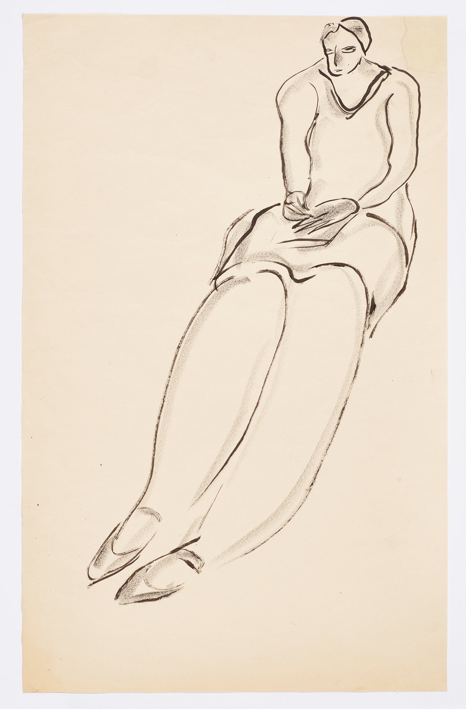 Femme assise avec veste