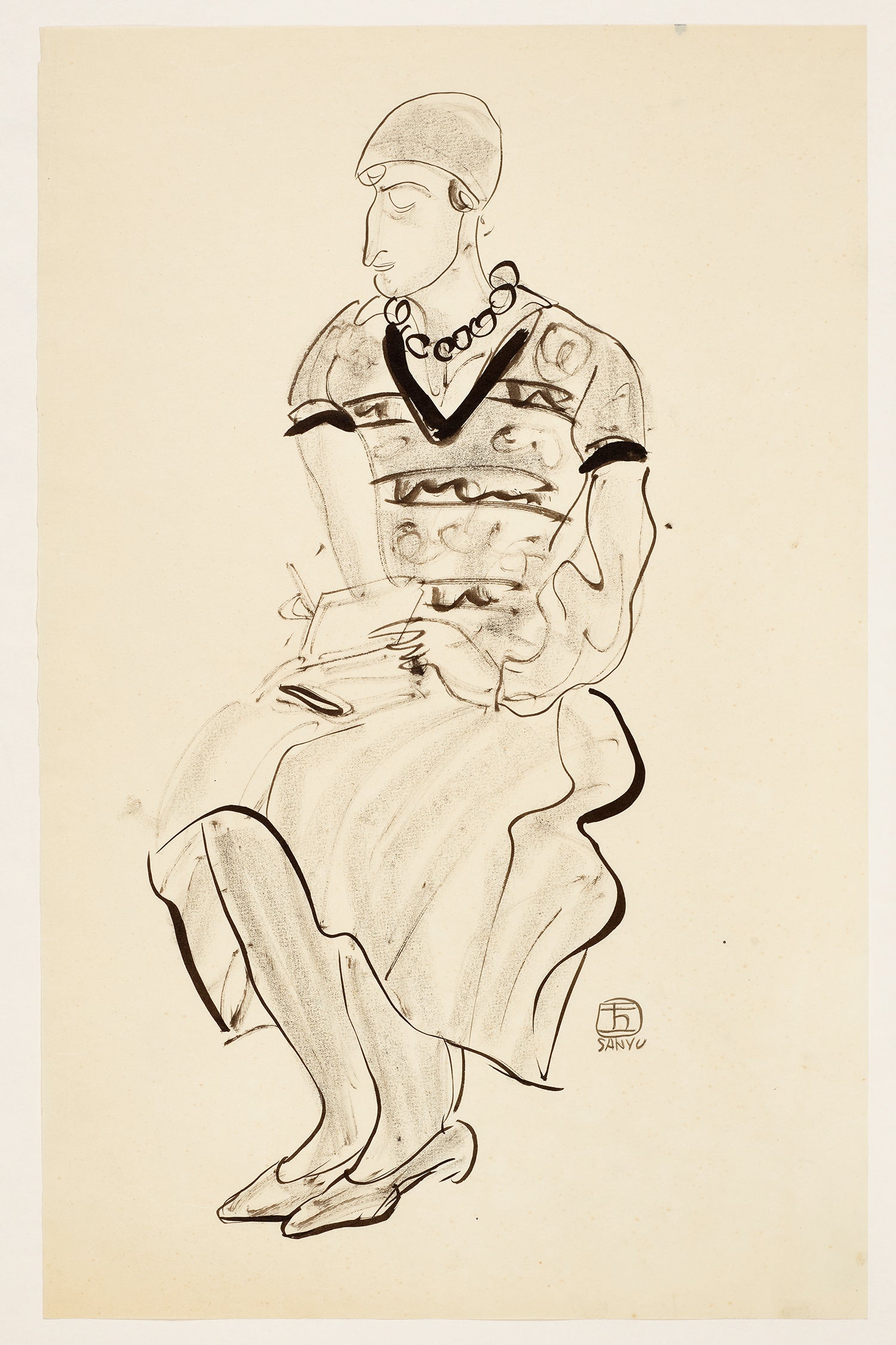 Femme en pul jacquard