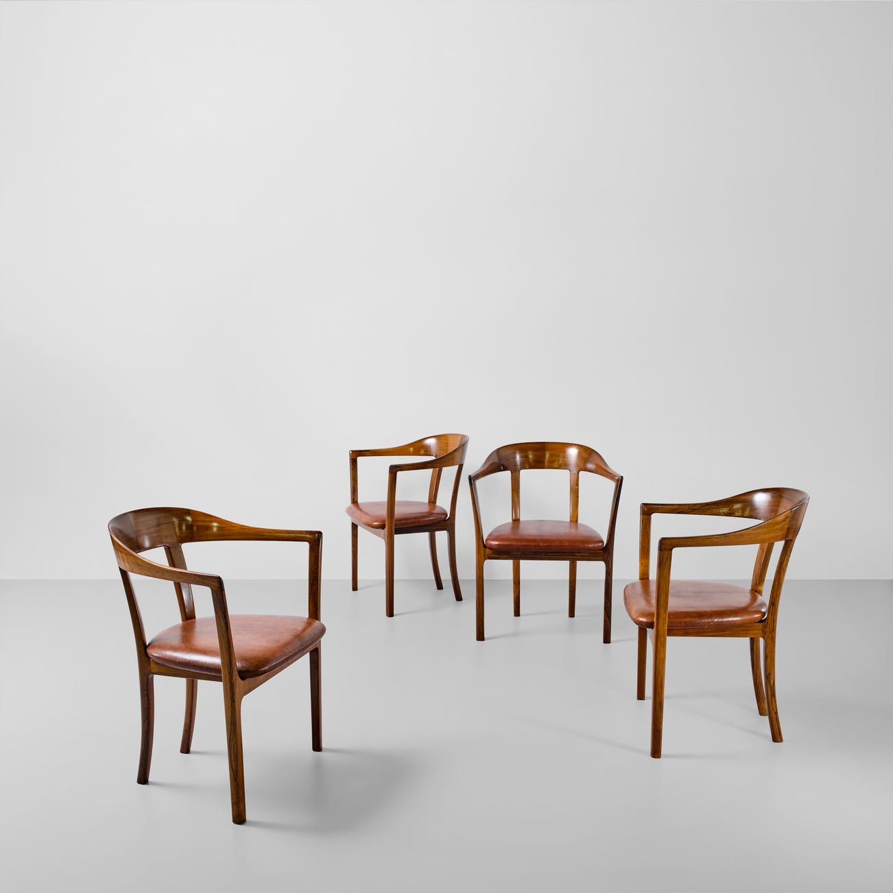 <p><strong>OLE WANSCHER</strong> <em>Set of four armchairs</em>, designed in 1958, executed in 1960s</p>
