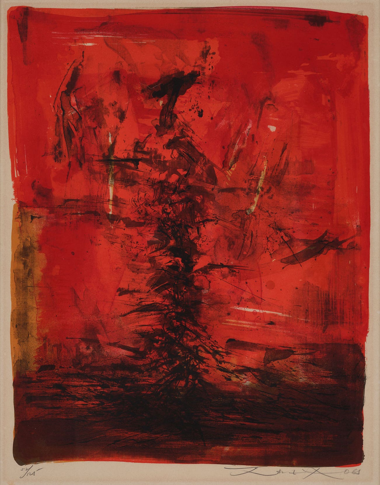 <p><strong>ZAO WOU-KI</strong> <em>Sans titre</em>, HKD 30,000&ndash;50,000</p>
