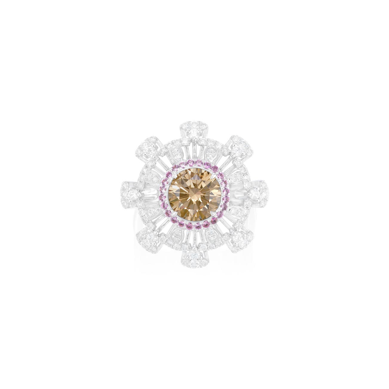 <p><em>Fancy Yellow-Brown Diamond, Diamond and Pink Sapphire Ring</em>, HK$30,000 &ndash; 60,000</p>
