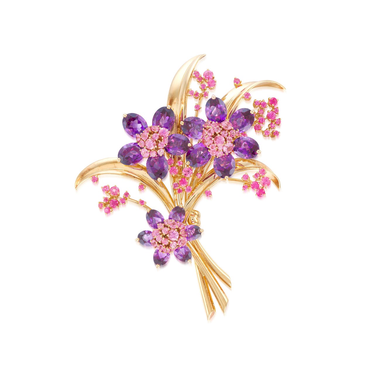 <p><strong>VAN CLEEF &amp; ARPELS</strong> <em>Amethyst and pink sapphire brooch, &lsquo;Hawaii&rsquo;</em>, HK$220,000 &ndash; 400,000</p>
