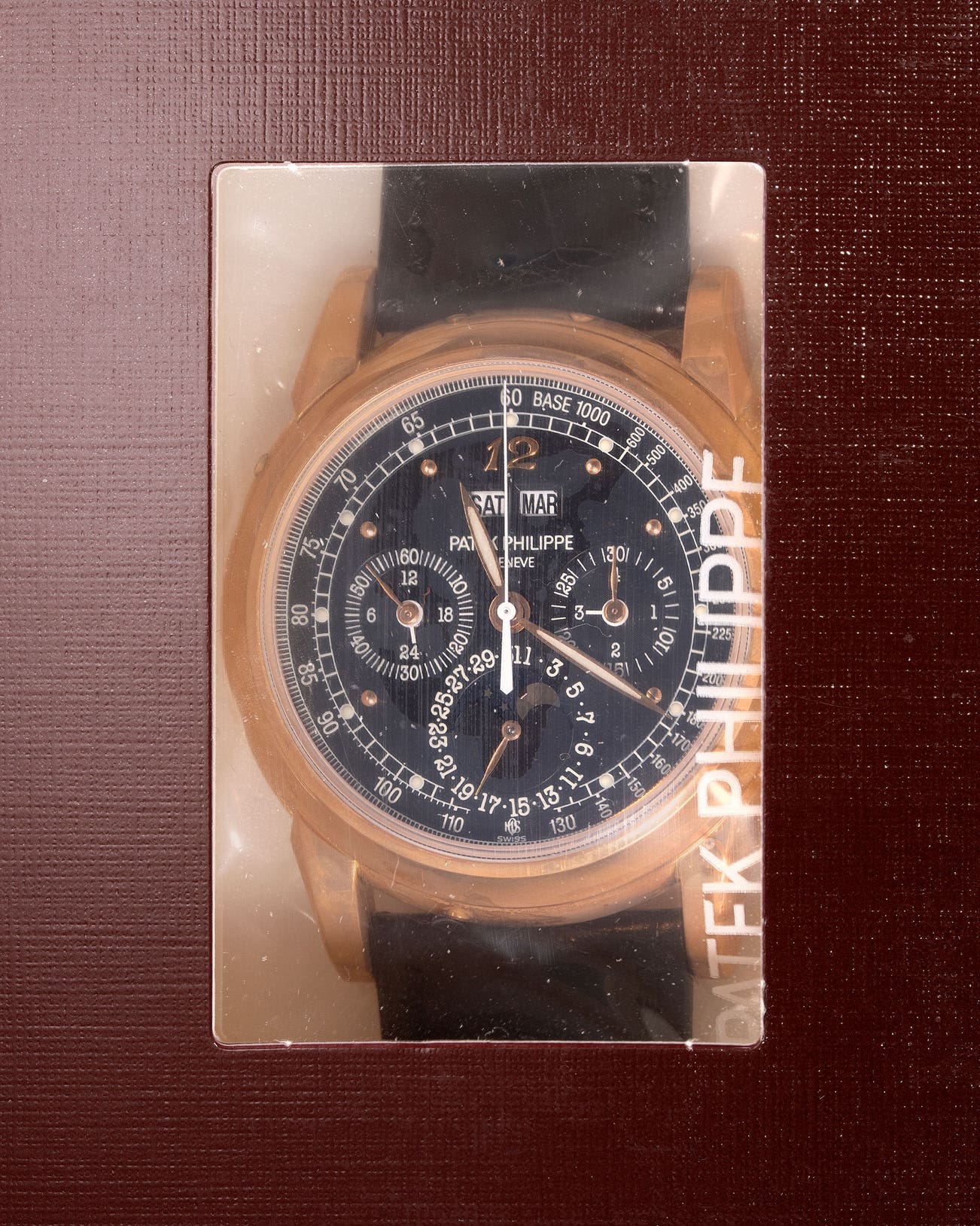 <p><strong>PATEK PHILIPPE</strong>&nbsp;<em>Ref. 5970R-017</em>, A unique and very important pink gold perpetual calendar chronograph with special black luminous monogrammed dial, Breguet numeral at 12 o'clock, tachymetre scale, commissioned by American collector Michael Ovitz - double-factory-sealed, HK$4,000,000-8,000,000</p>
