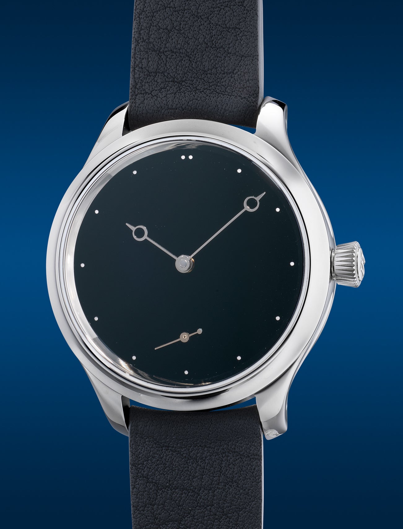 <p><strong>H. MOSER &amp; CIE</strong>, Endeavour Small Seconds Total Eclipse, Ref. 1327-1200 in stainless steel, circa 2022, limited edition made in collaboration with The Armoury</p>
