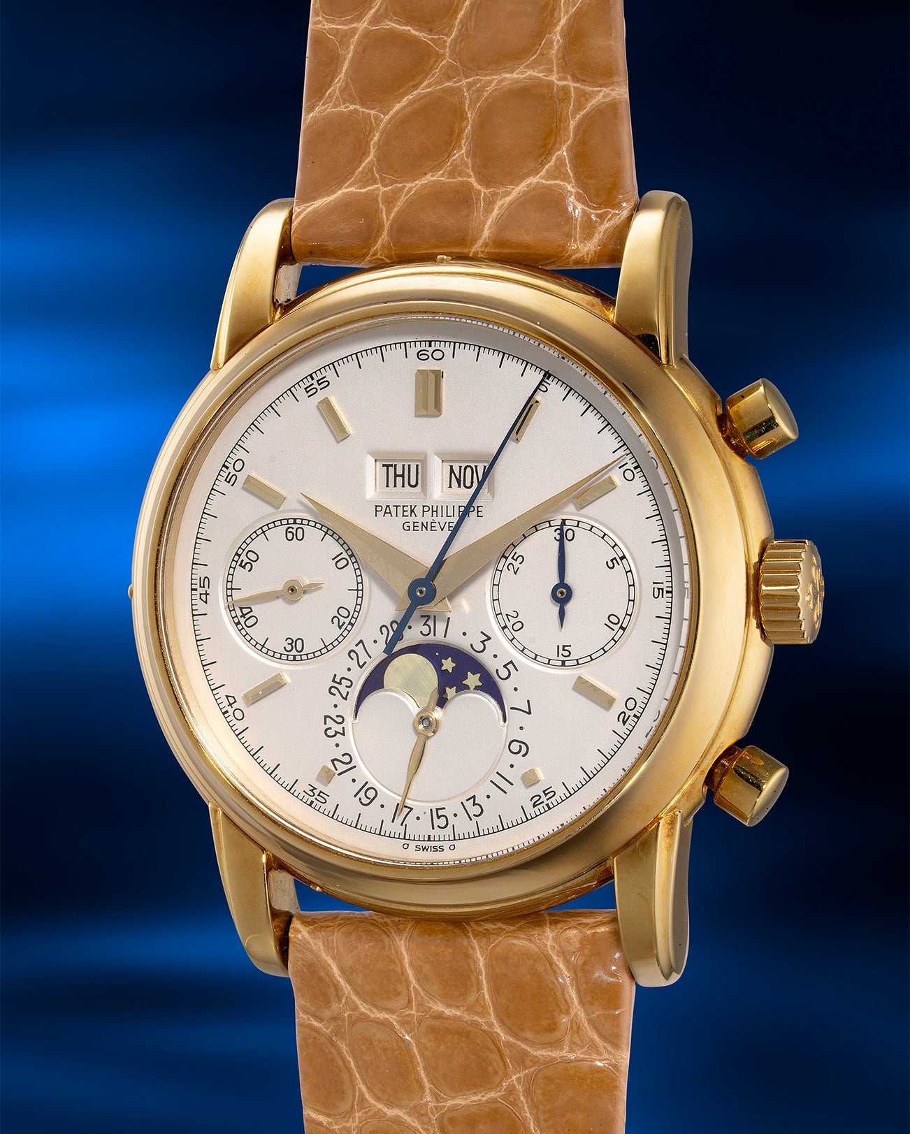<p><strong>PATEK PHILIPPE</strong> <em>Ref. 2499/100 MK I in yellow gold</em></p>
