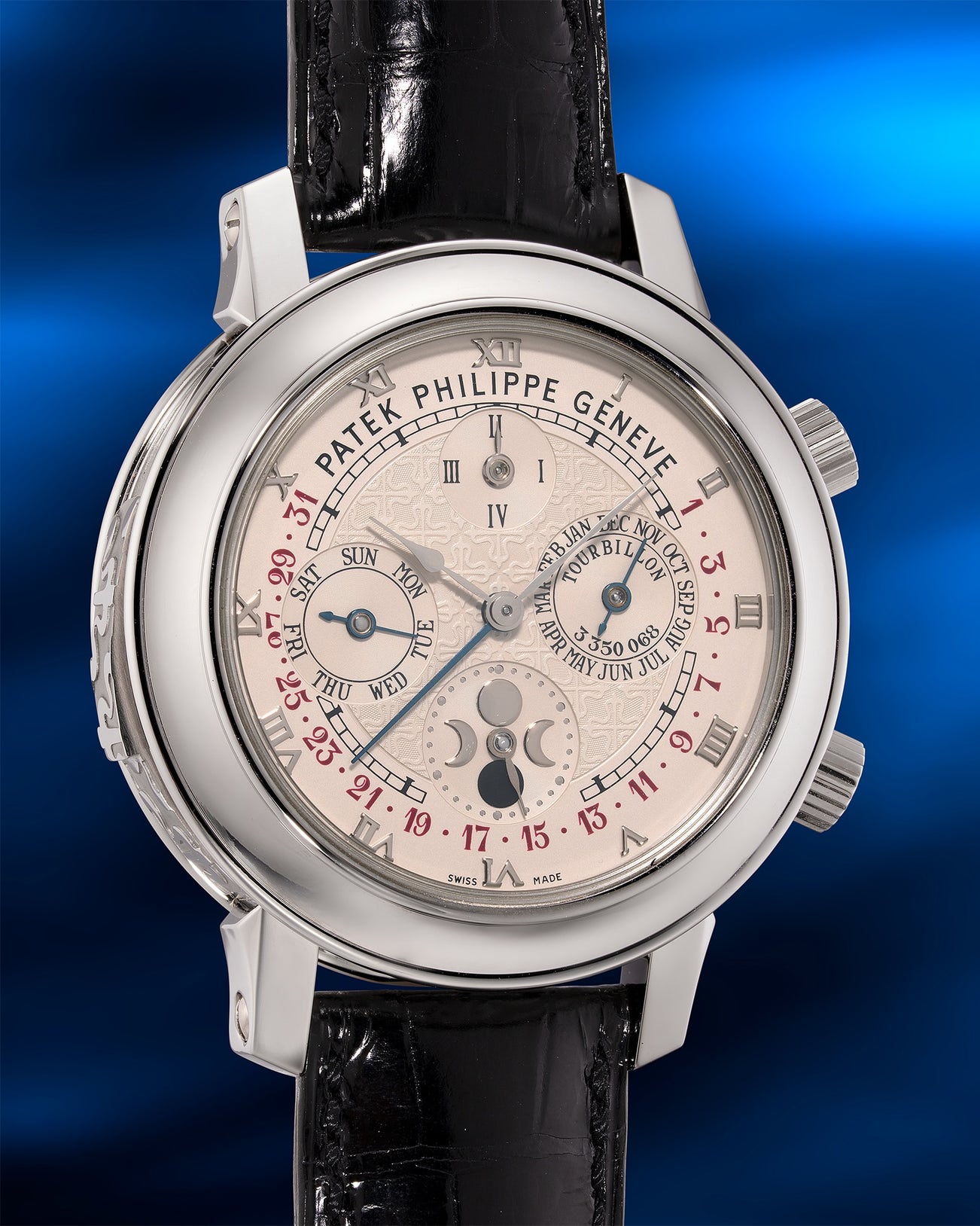 <p><strong>PATEK PHILIPPE</strong> <em>Sky Moon Tourbillon Ref. 5002P-001 in platinum</em></p>