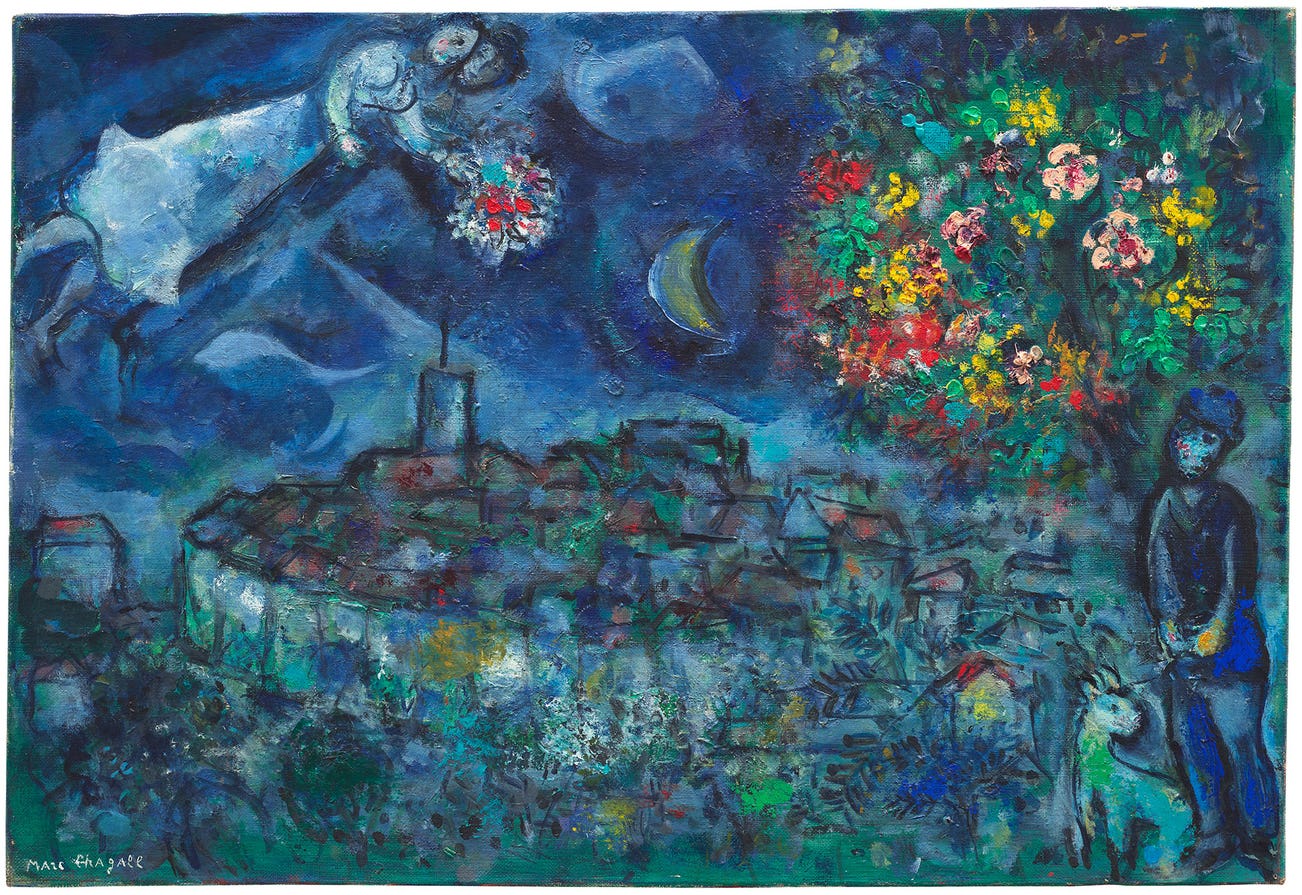 <p><strong>MARC CHAGALL </strong><em>Les amoureux de Saint-Paul de Vence</em>, $1,500,000 - 2,000,000</p>
