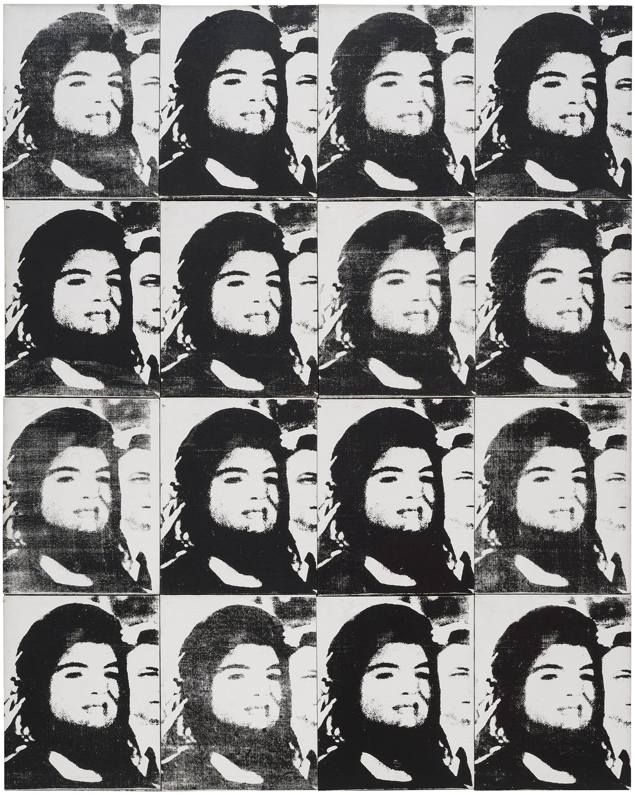 <p><strong>ANDY WARHOL </strong><em>Sixteen Jackies,</em> $15,000,000&ndash;20,000,000</p>
