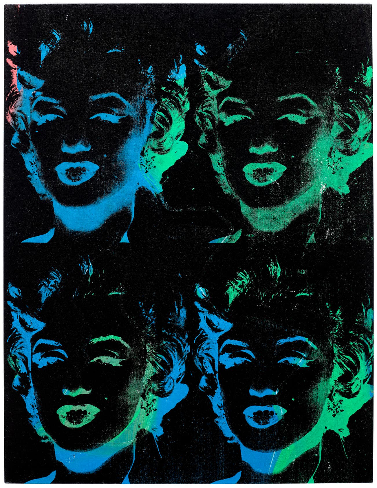 <p><strong>ANDY WARHOL</strong> <em>4 Colored Marilyns (Reversal Series),</em> $4,000,000&ndash;6,000,000</p>
