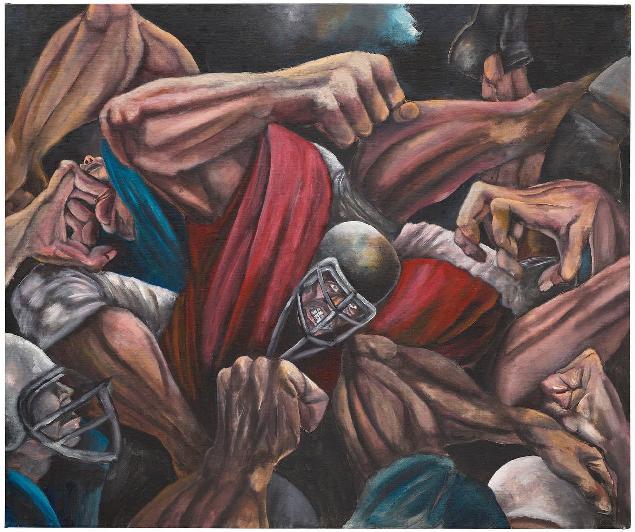 <p><strong>ERNIE BARNES</strong> <em>Untitled,</em> $120,000&ndash;180,000</p>

