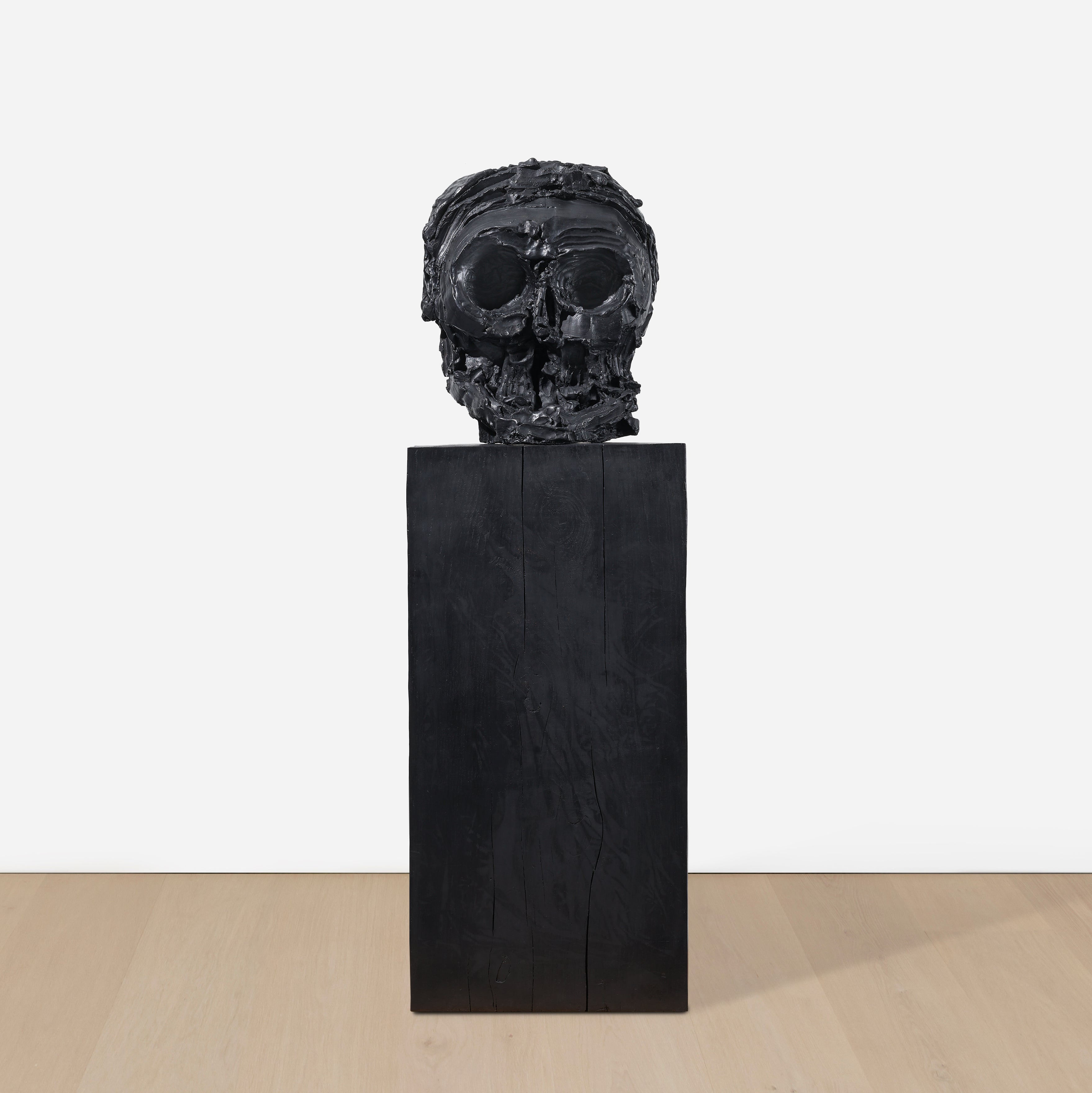 Thomas Houseago, Untitled (Skull Head on Plinth)