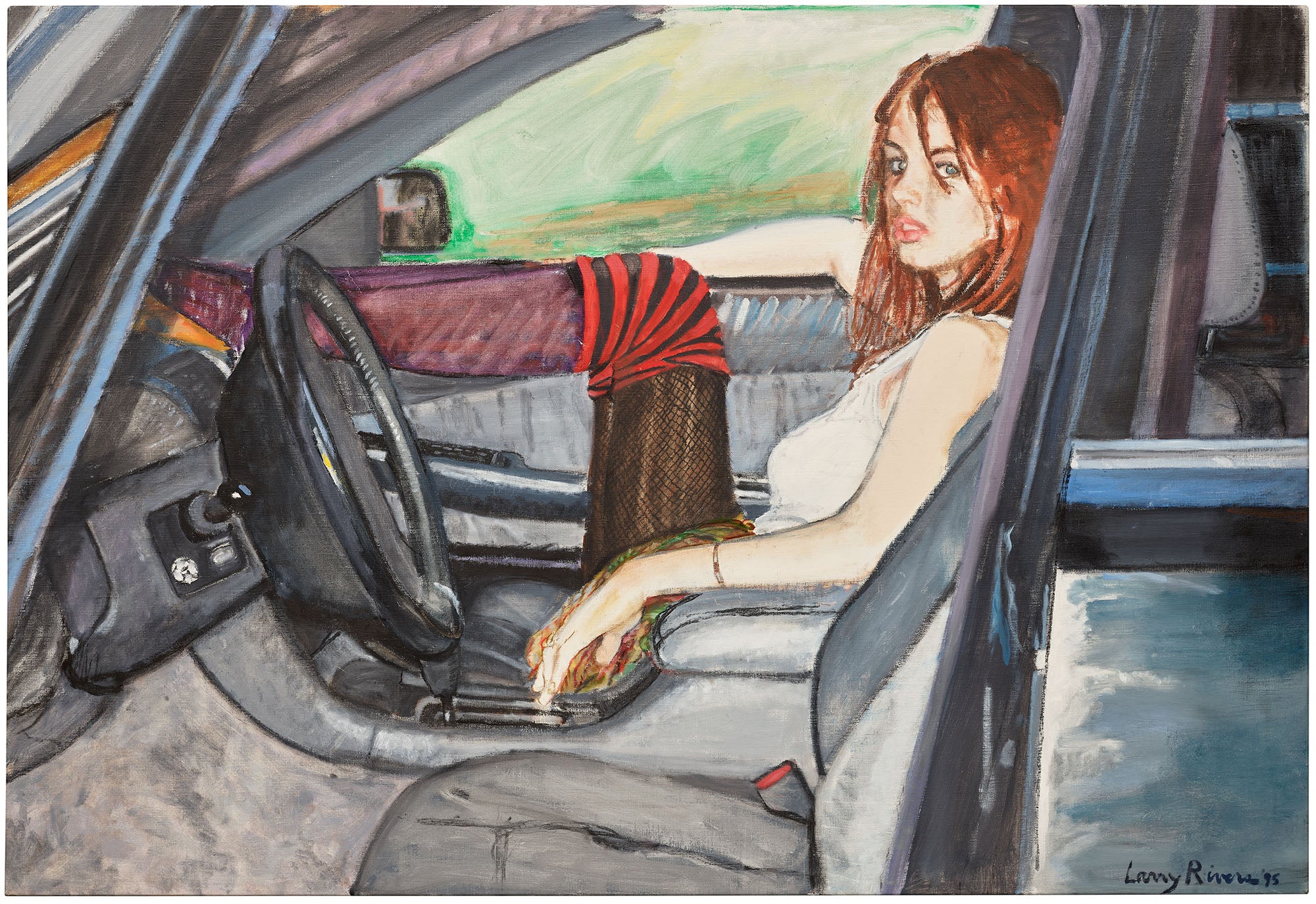 <p><strong>LARRY RIVERS<em> </em></strong><em>In the Artist's Car,</em> $12,000 - 18,000</p>
