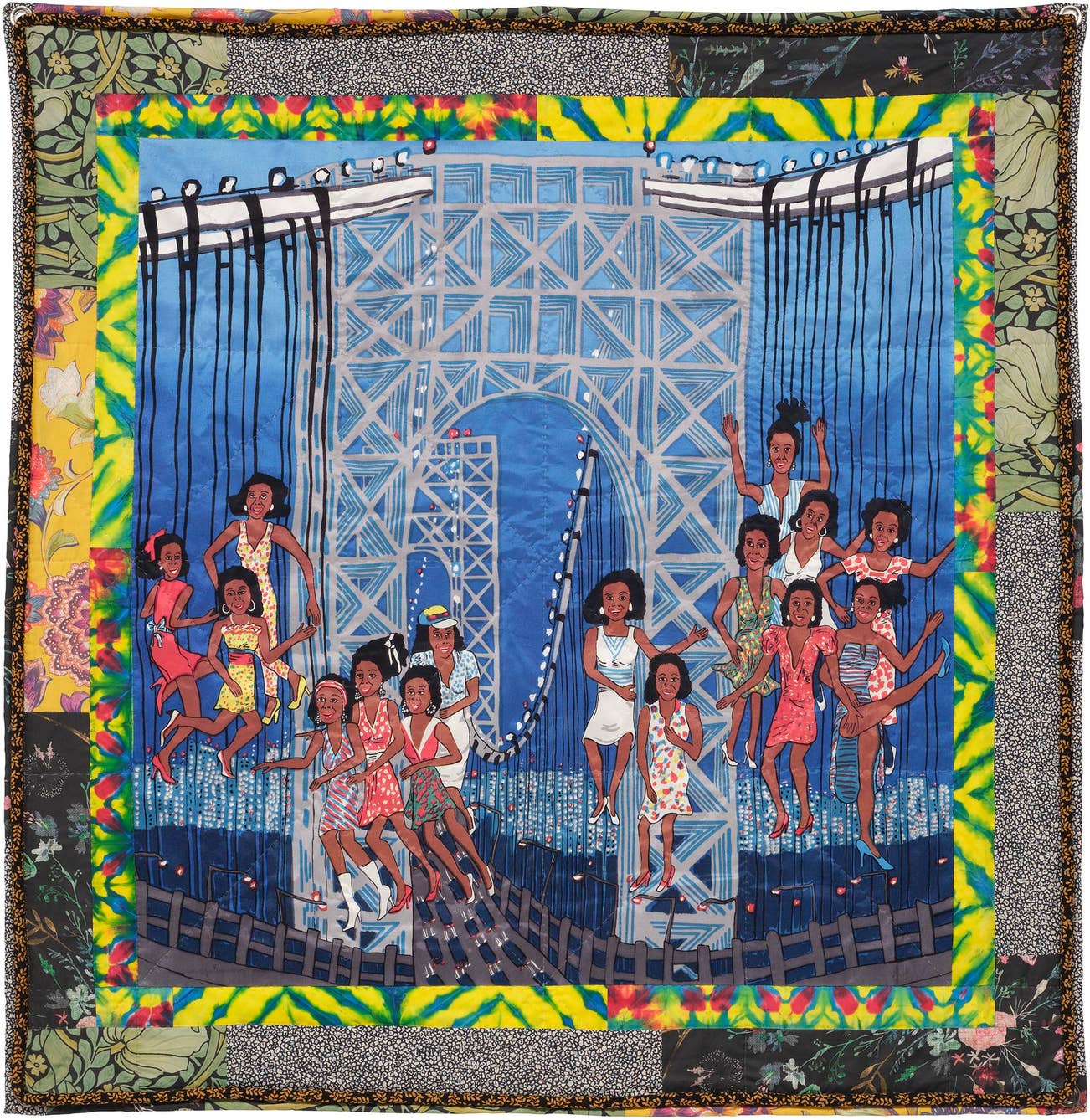<p><strong>FAITH RINGGOLD</strong> <em>Dancing on the George Washington Bridge,</em> 2021</p>
