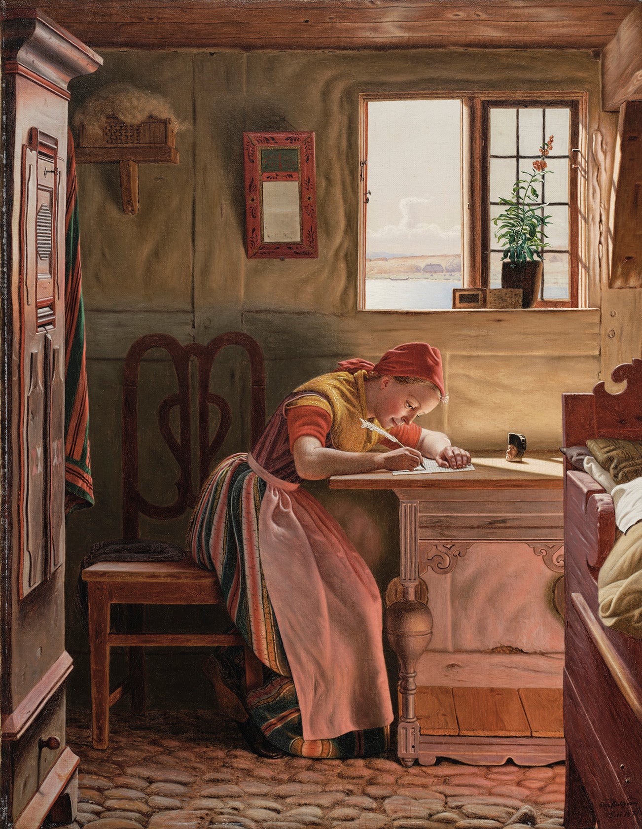 <p><strong>CHRISTEN DALSGAARD </strong><em>Young Girl Writing (Ung pige, der skriver),</em> $3,000-5,000</p>