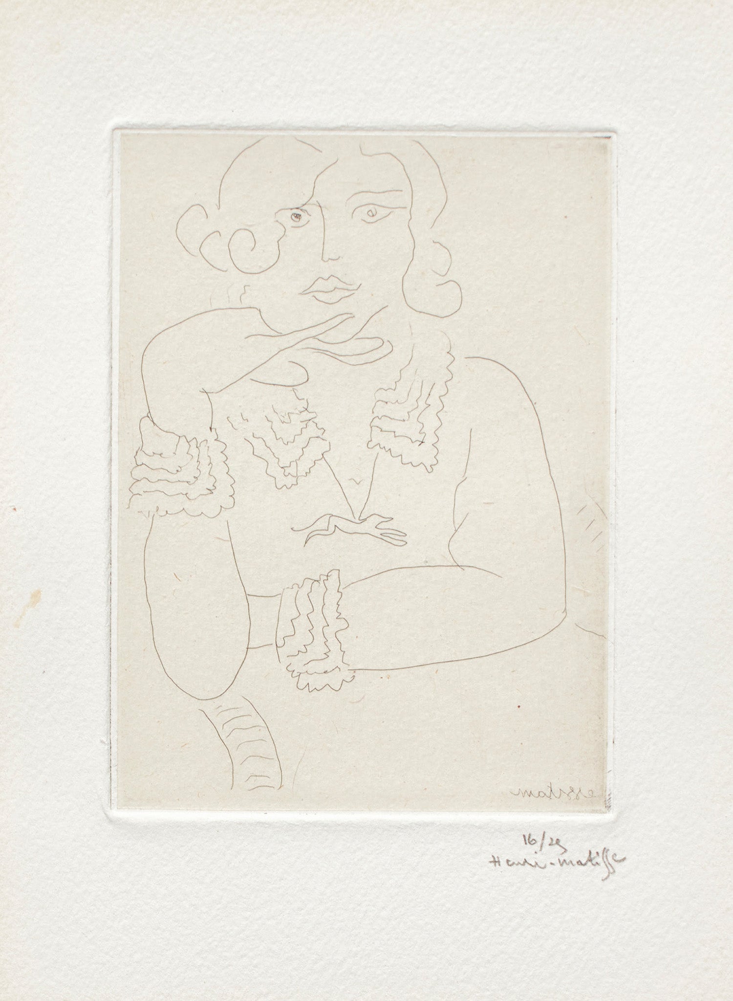 Figure au col et manchettes de dentelle (Figure with Lace Collar and Cuffs) (D. 197)