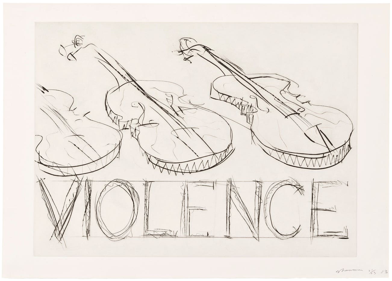 <p><strong>BRUCE NAUMAN</strong> <em>Violins/Violence (G. 1237, C. 47),</em> 1985</p>