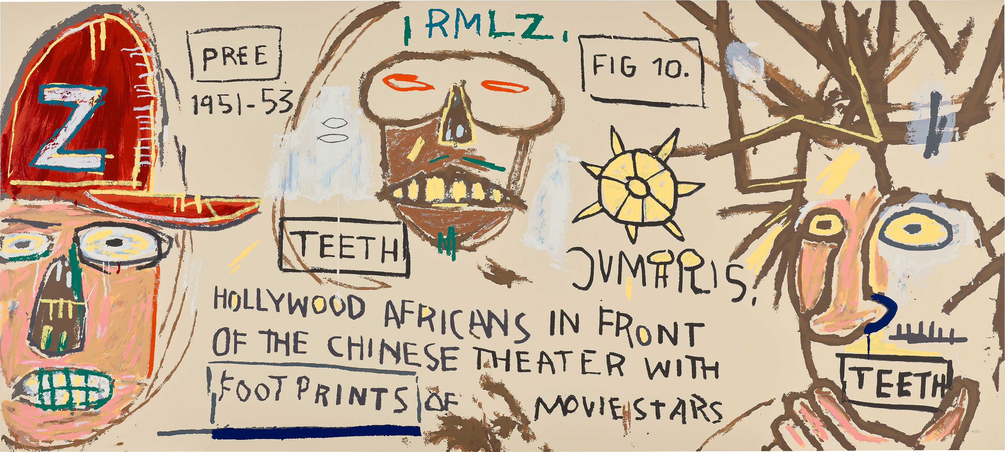 Hollywood Africans in Front of the Chinese Theater With Footprints of Movie Stars