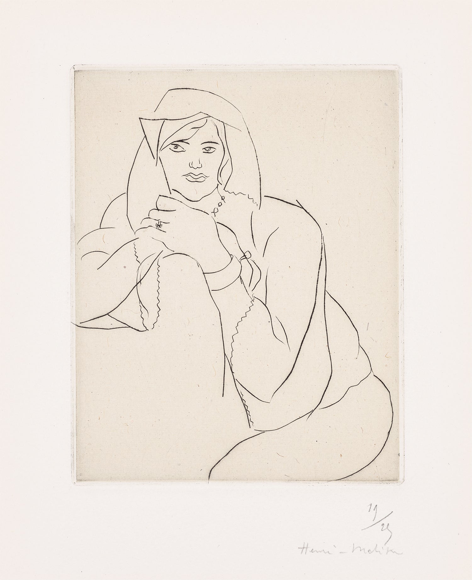 Jeune femme les mains jointes sur le dossier d'un meuble (Young Woman with Folded Hands on the Back of a Piece of Furniture) (D. 162)