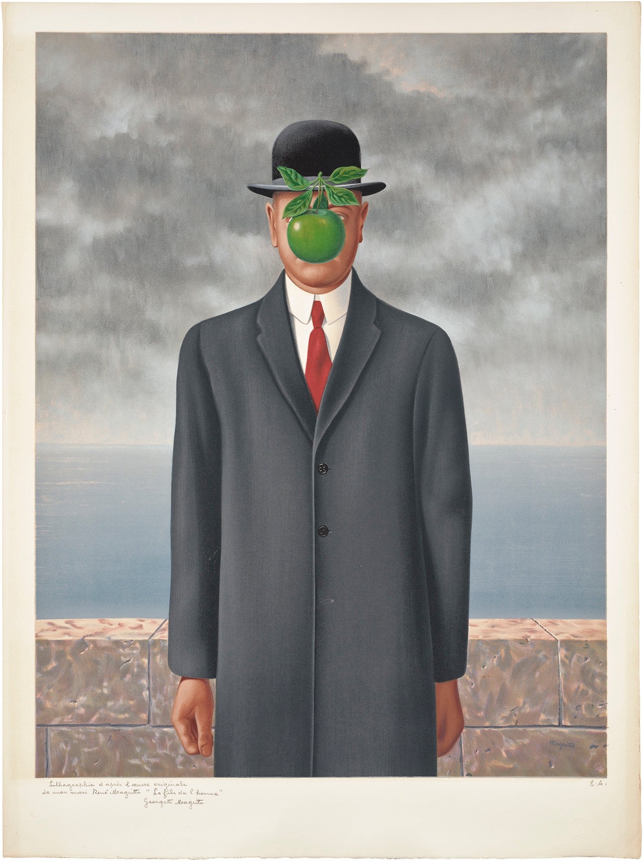 <p><strong>REN&Eacute; MAGRITTE</strong> <em>Le fils de l'homme (The Son of Man),</em> $4,000&ndash;6,000</p>

