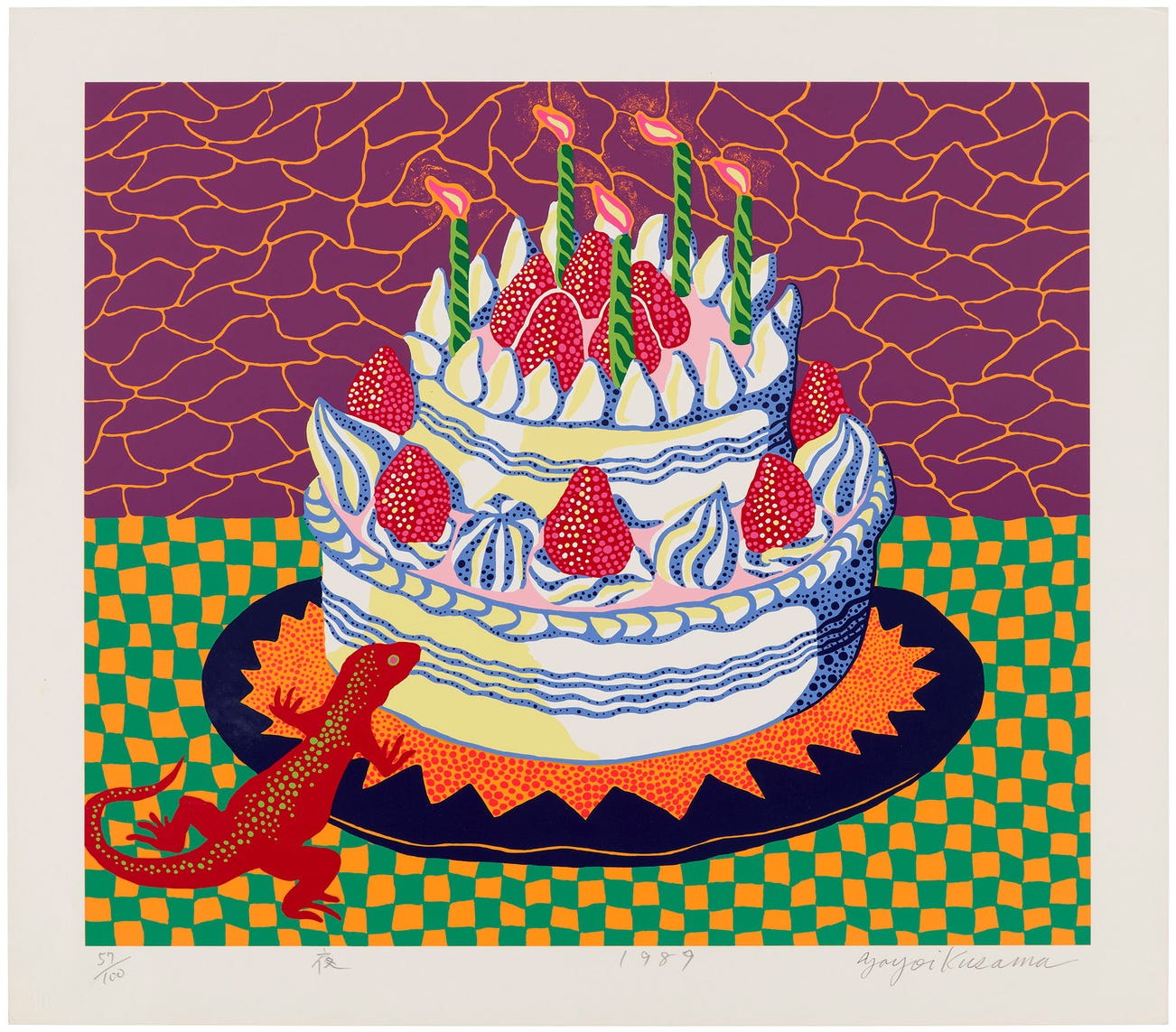 <p><strong>YAYOI KUSAMA</strong> <em>Night,</em> $15,000 &ndash; 25,000</p>

