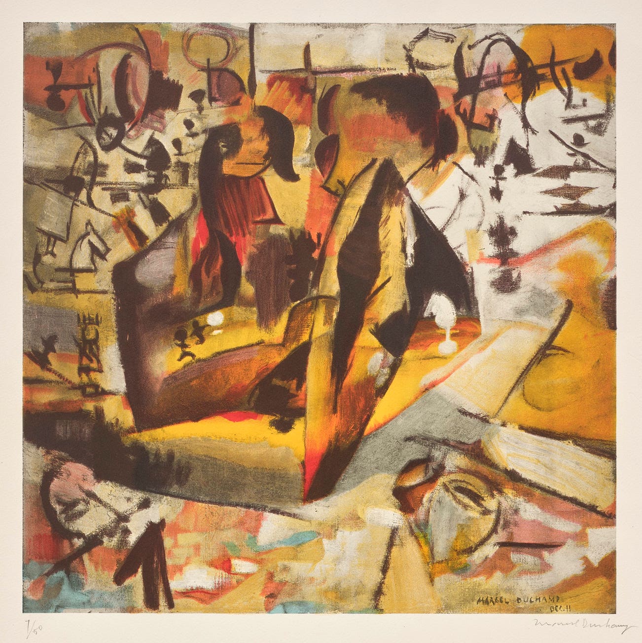 <p><strong>MARCEL DUCHAMP</strong> <em>The Chess Players, 1911</em> $25,000-30,000</p>