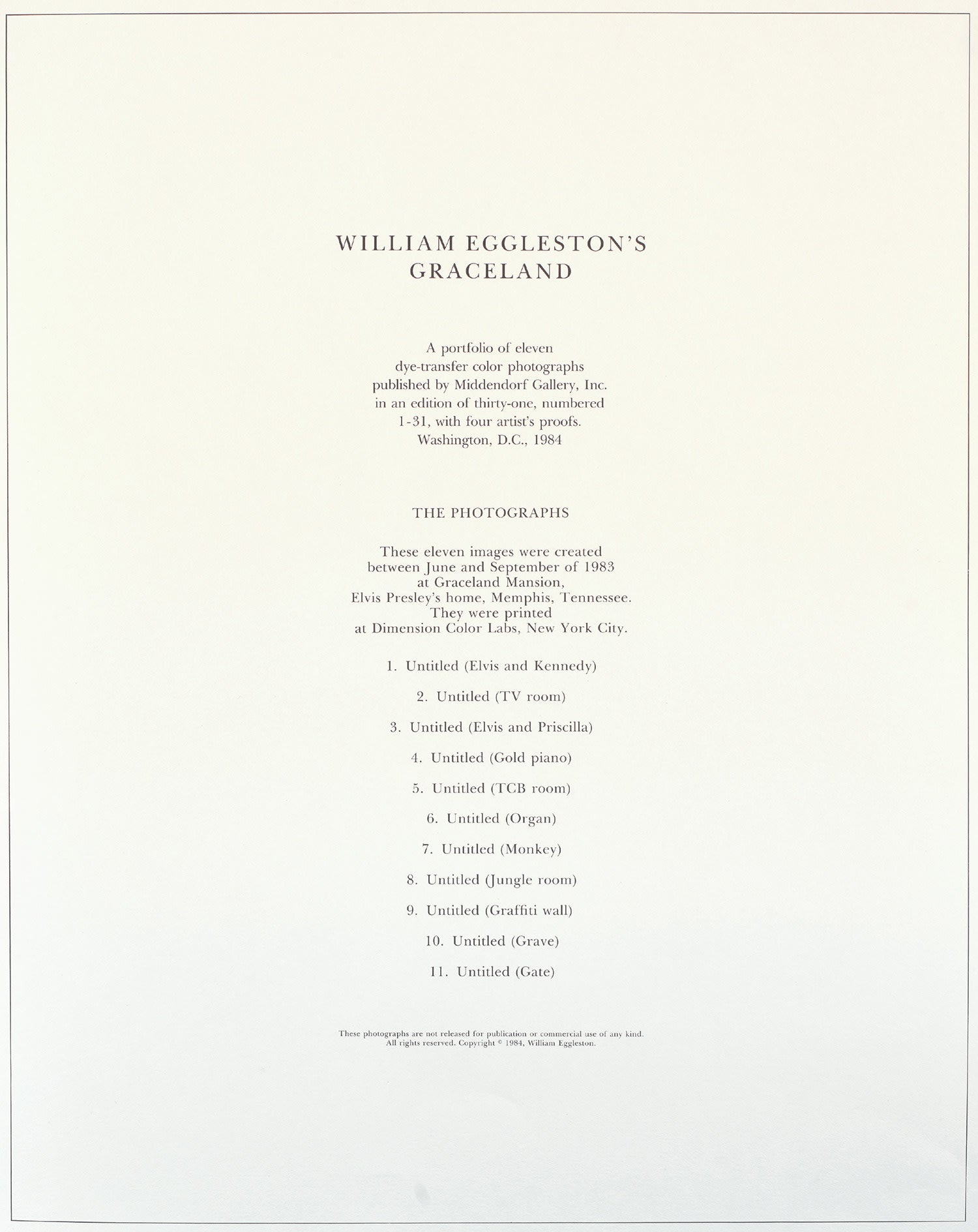 William Eggleston Photographs