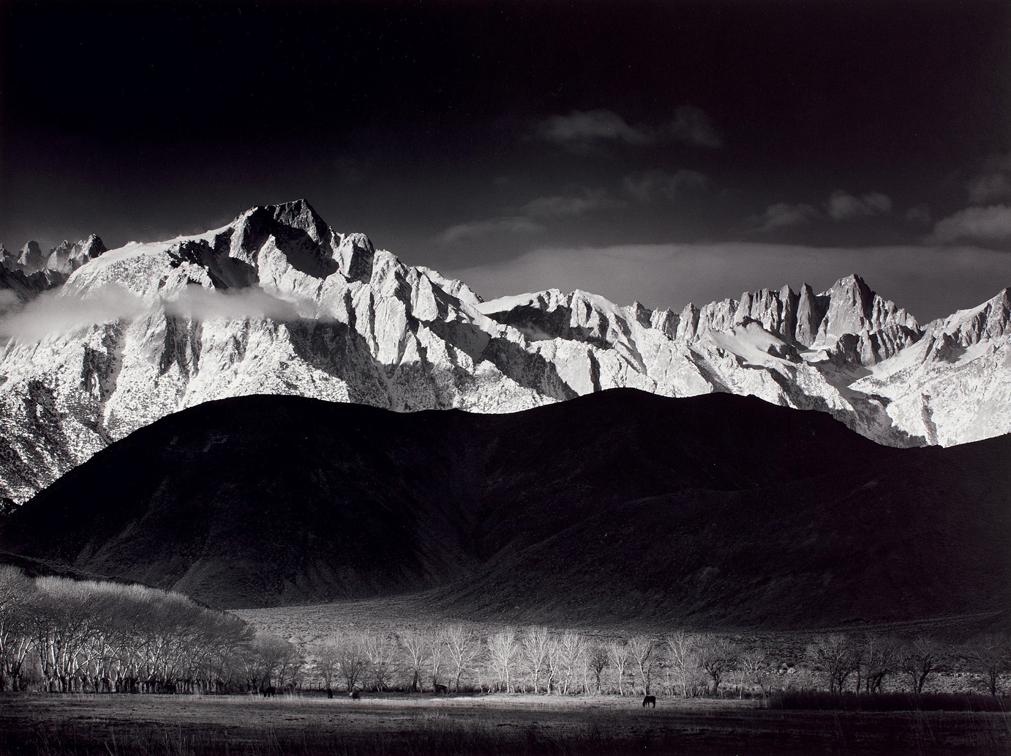 Winter Sunrise, Sierra Nevada, from Lone Pine, California