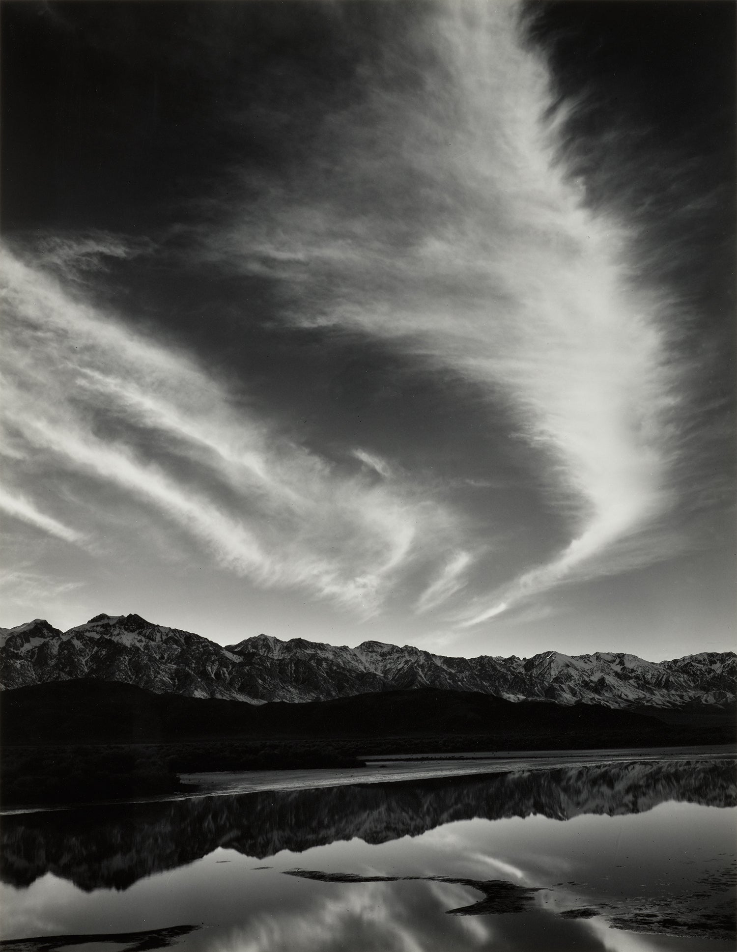 Sierra Nevada, Winter Evening, from the Owens Valley, California