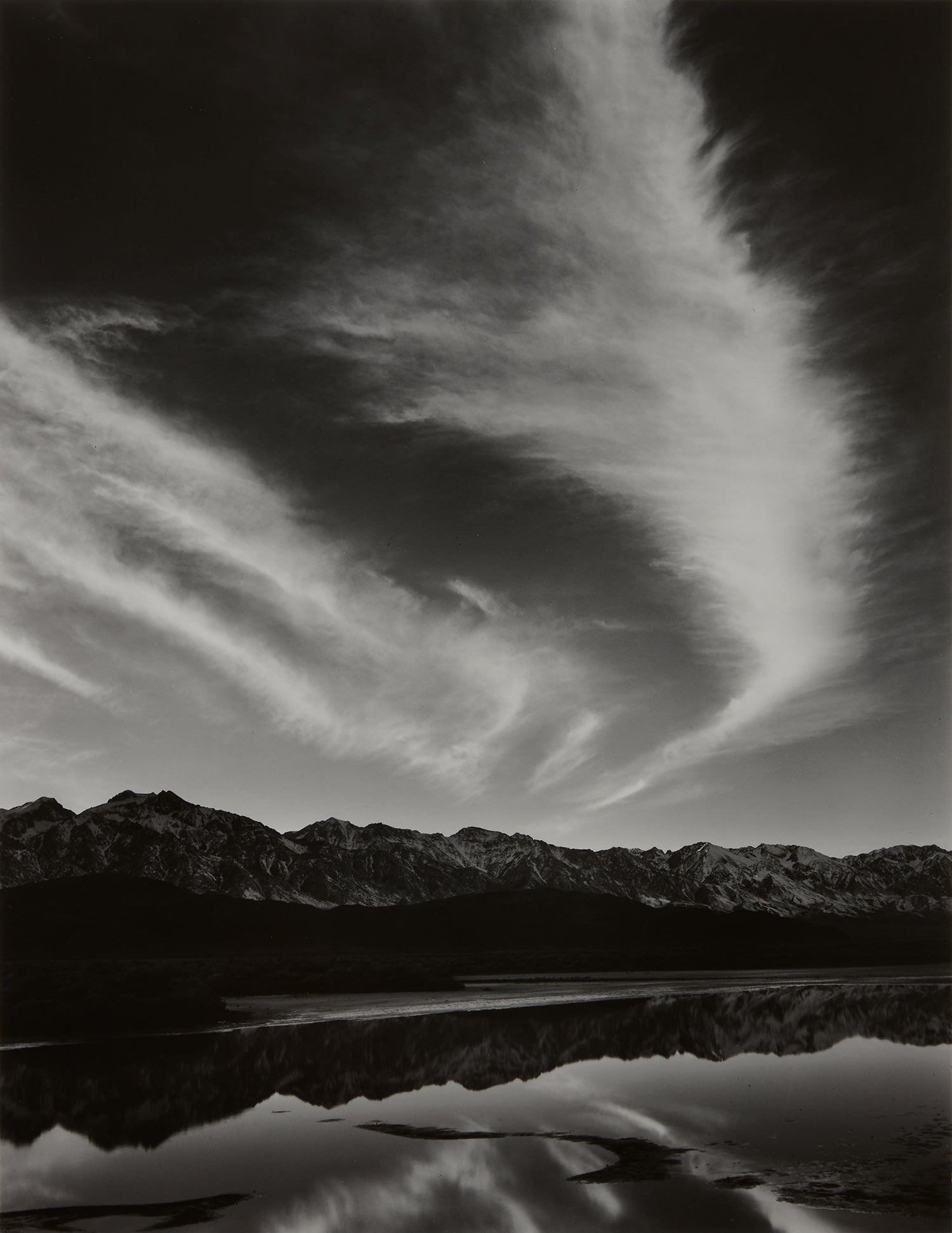 Sierra Nevada, Winter Evening, from the Owens Valley, California