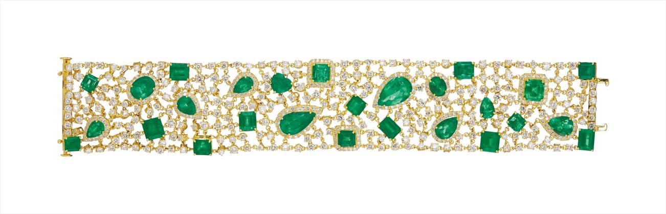 An Impressive Emerald and Diamond Bracelet