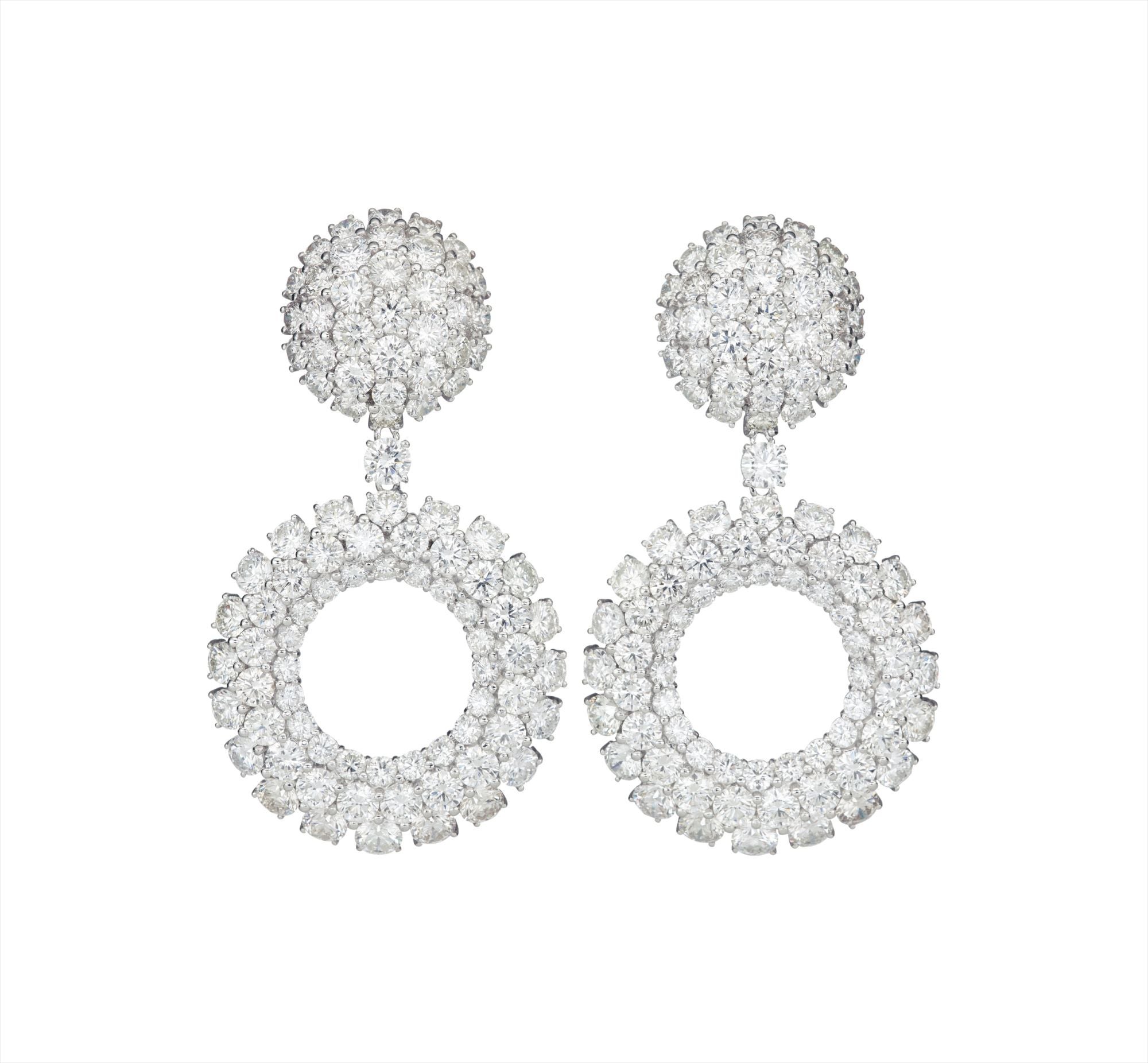 An Impressive Pair of Diamond Ear Pendants