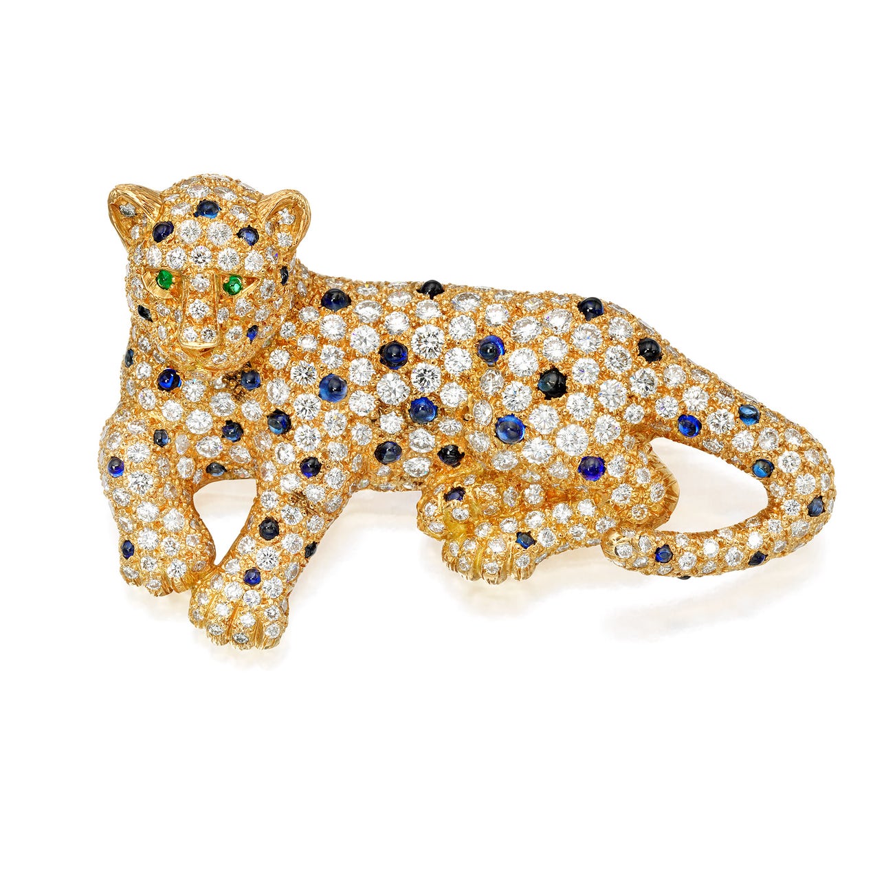 <p><strong>OSCAR HEYMAN</strong> <em>Diamond, Sapphire and Emerald Brooch</em>, $6,000-8,000</p>
