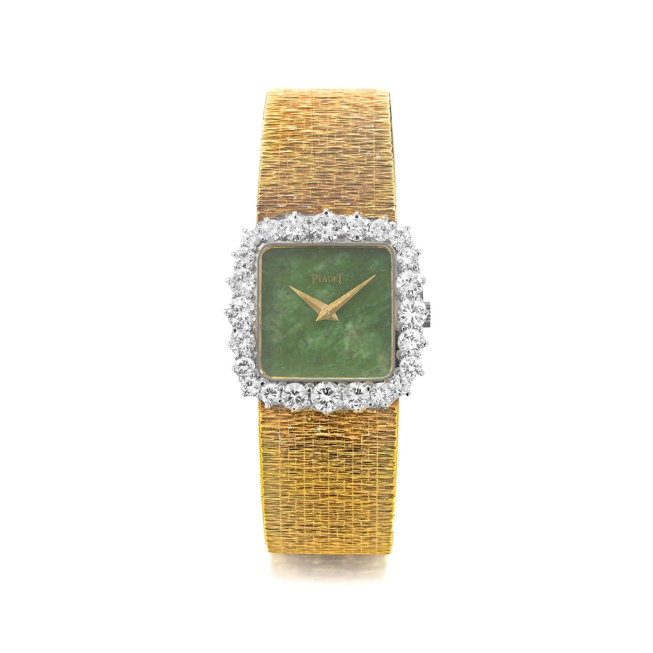 <p><strong>PIAGET </strong><em>Nephrite, Diamond and Gold Watch,</em> $6,000&ndash;8,000</p>

